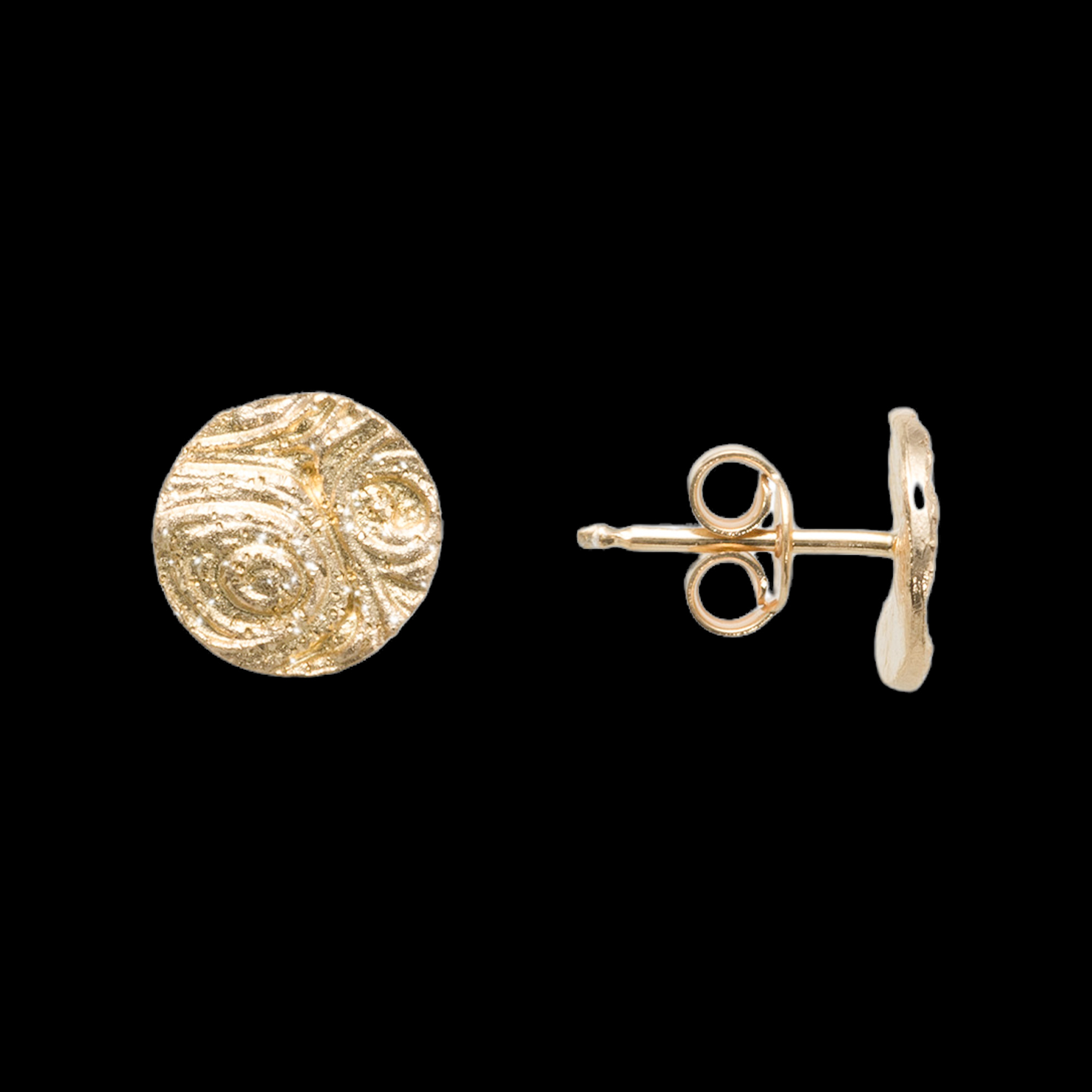 Round and small gilt -and -tuned earrings