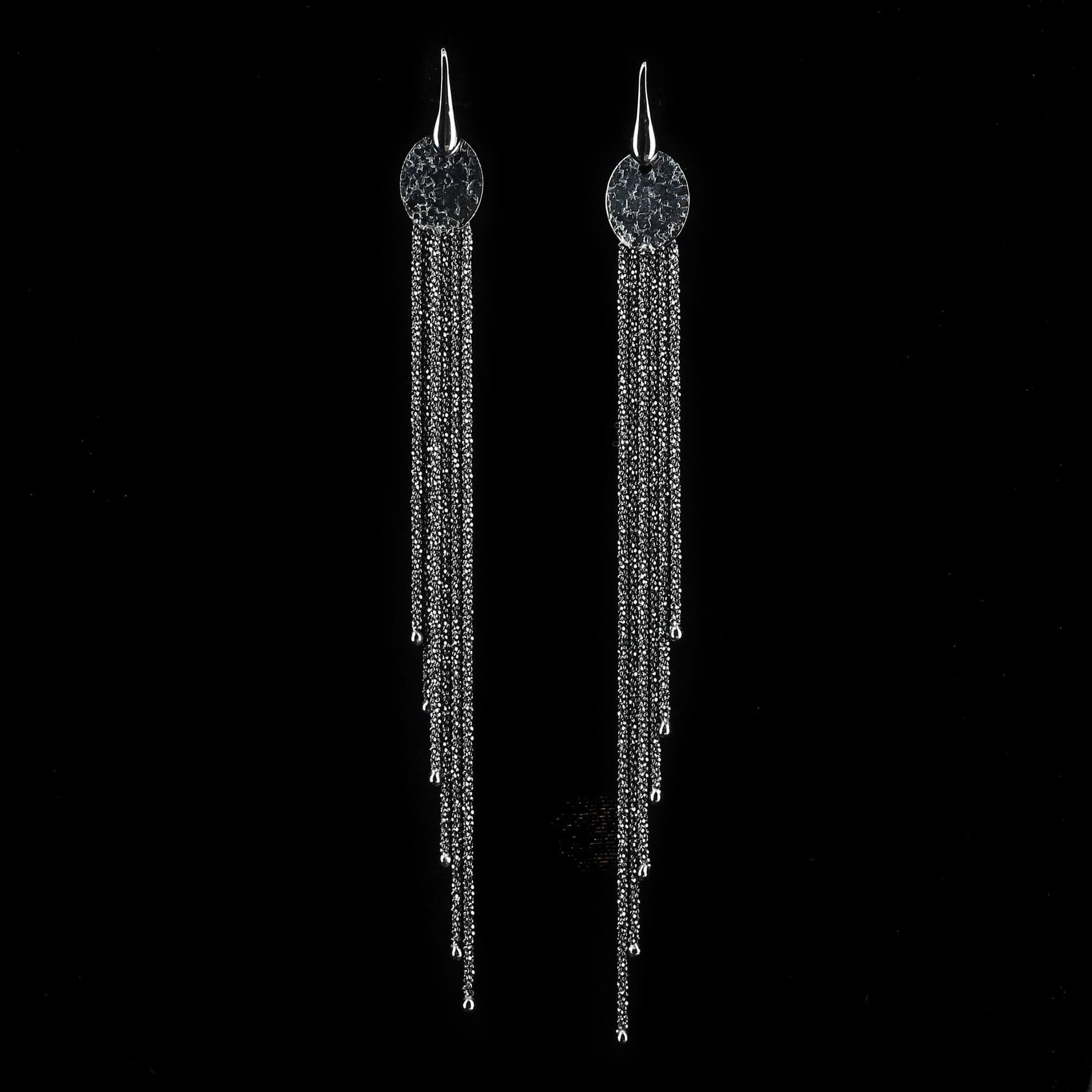 Sanjoya earrings, gray black and long with hook