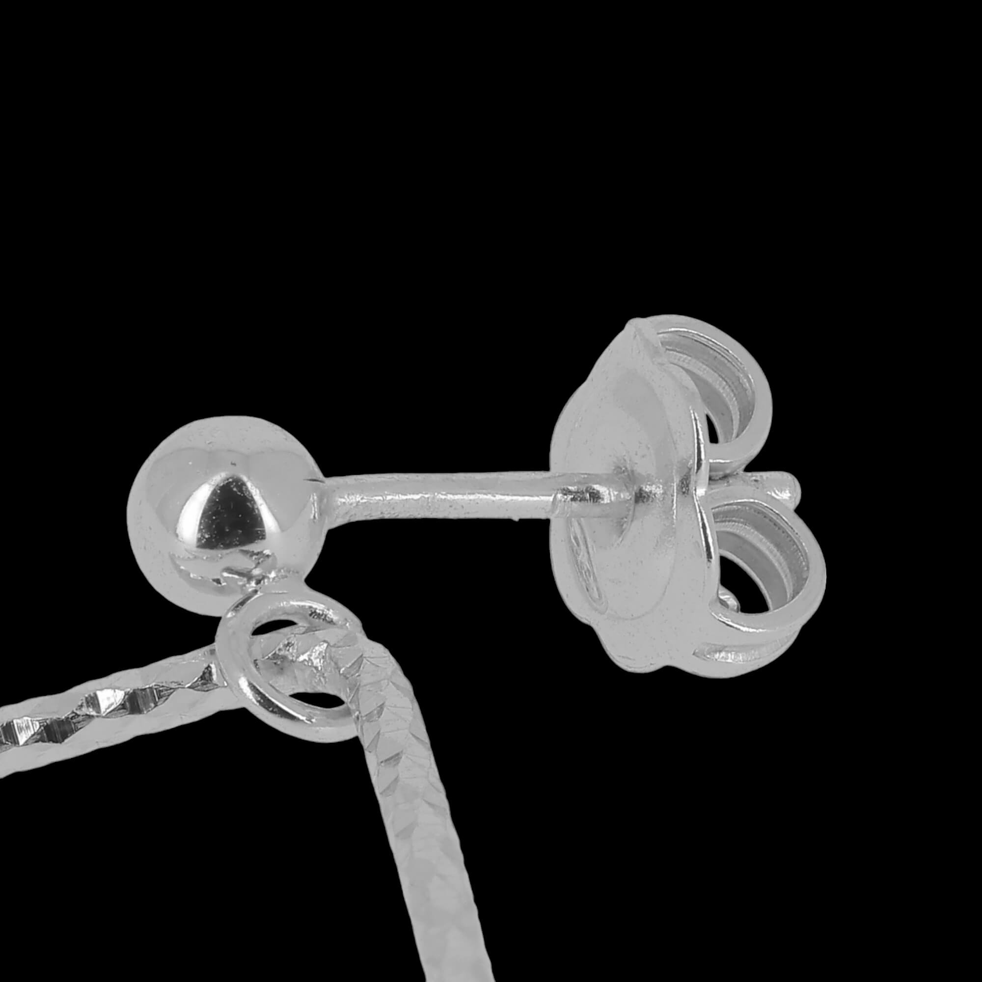 Zilveren oorbellen met twee open vierkantjes
