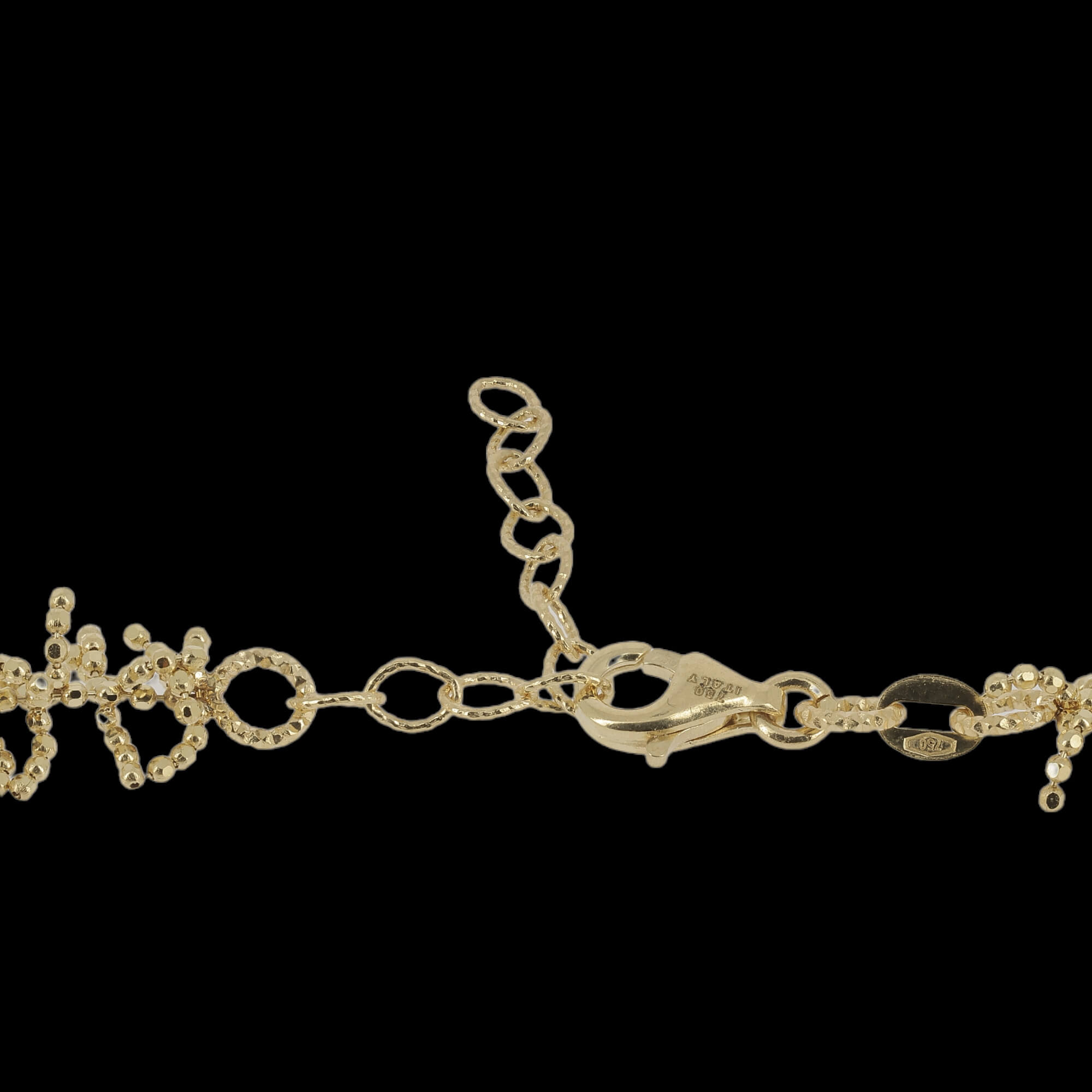 Wider bracelet with refined branches of 18ct gold