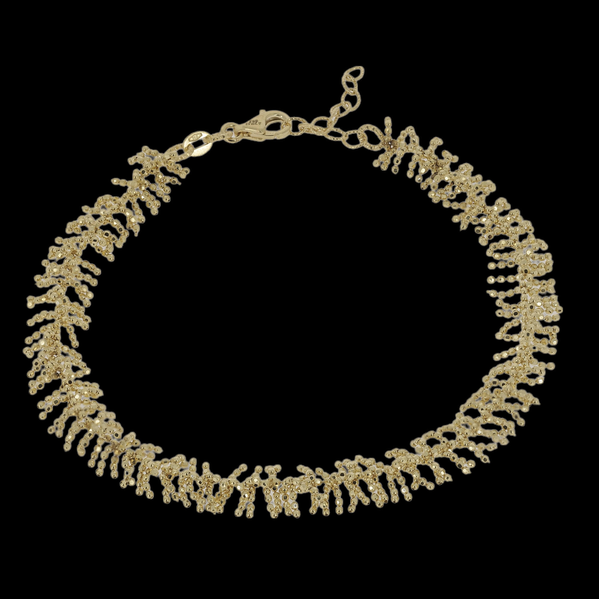 Wider bracelet with refined branches of 18ct gold