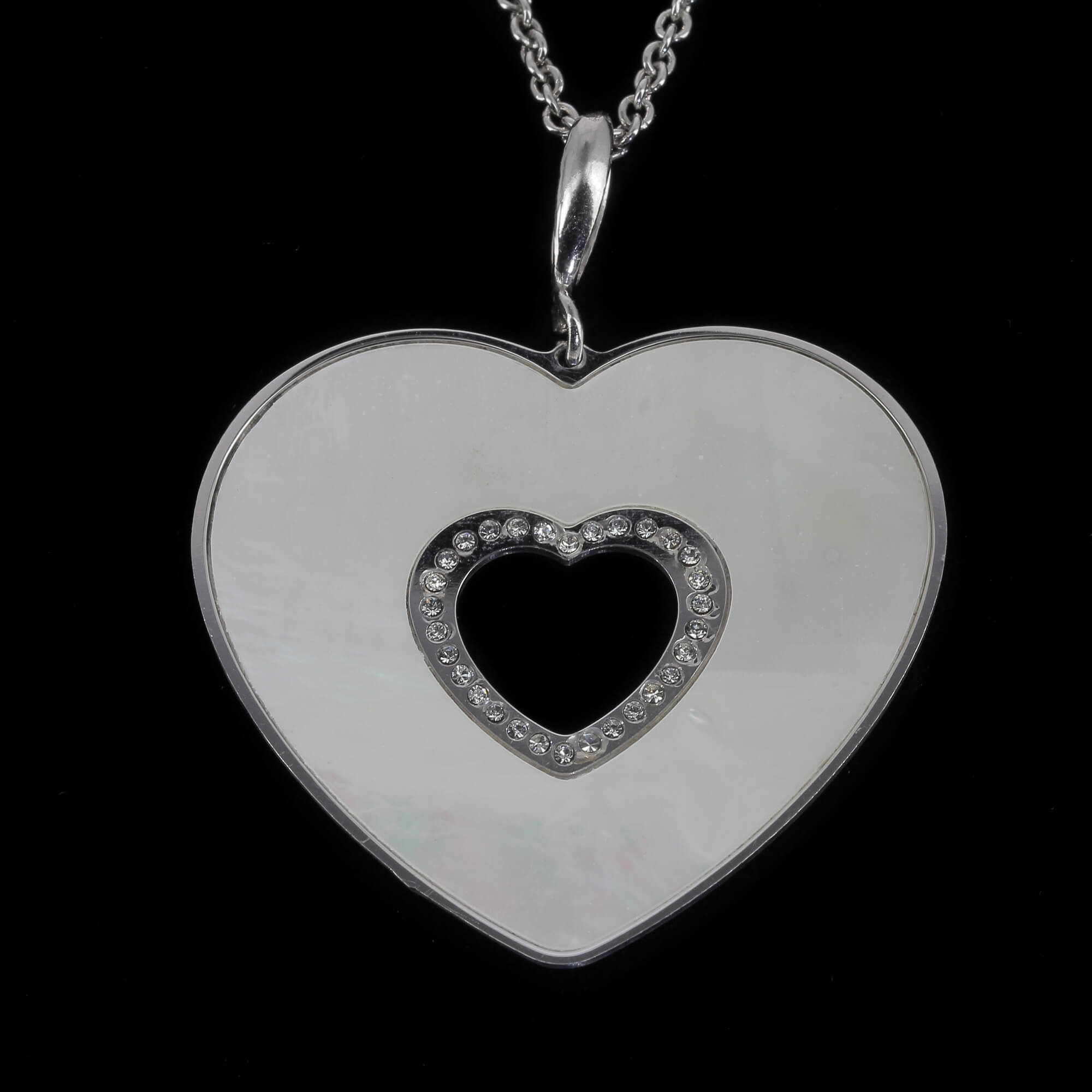 Italian silver necklace with heart shaped pendant