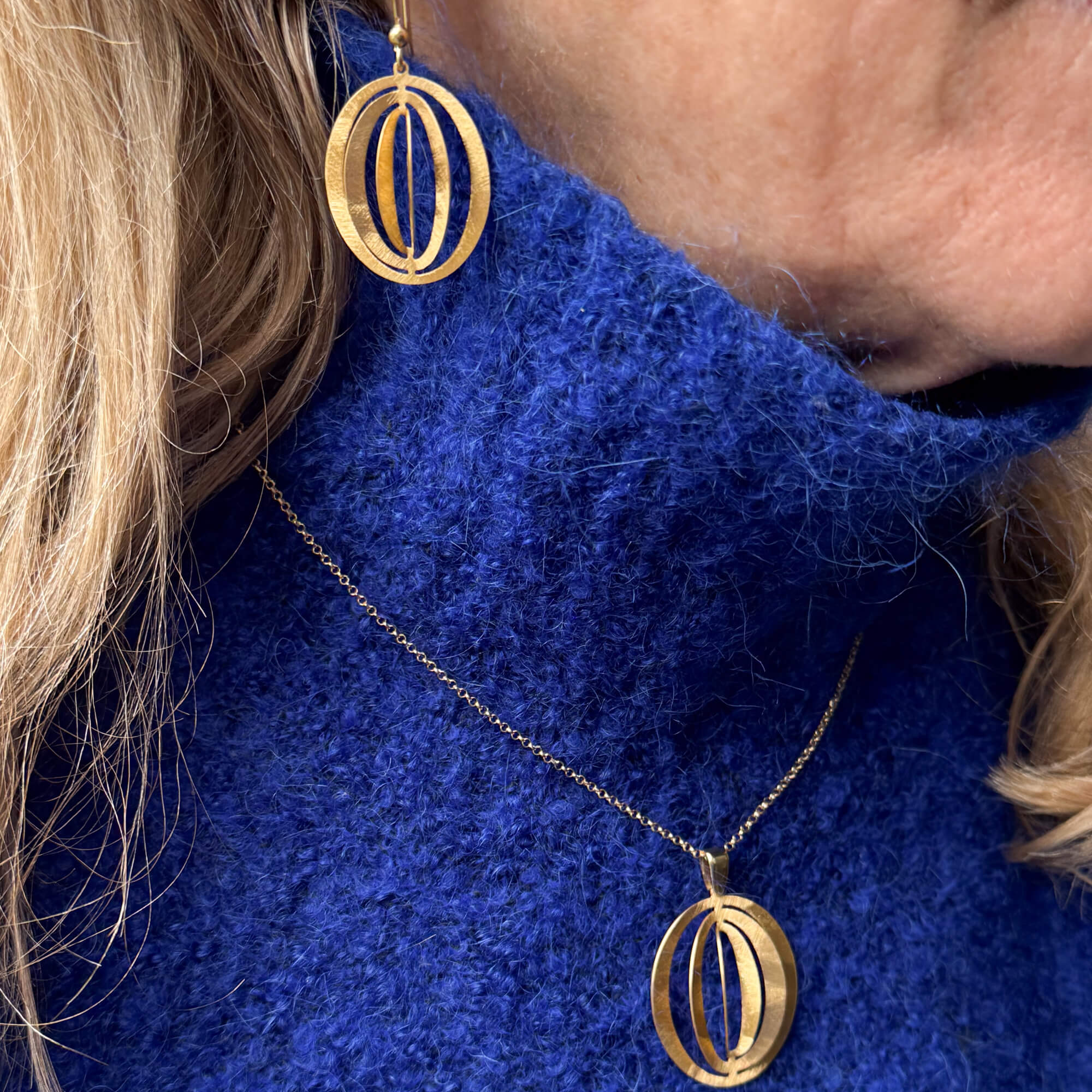 Gold-Plated Necklace with an Openwork Pendant