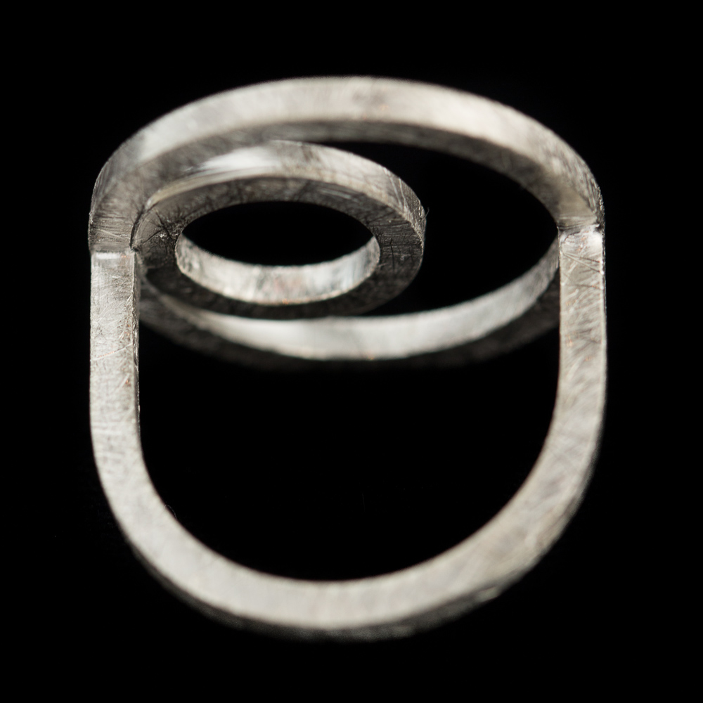 Matt and silver circle ring