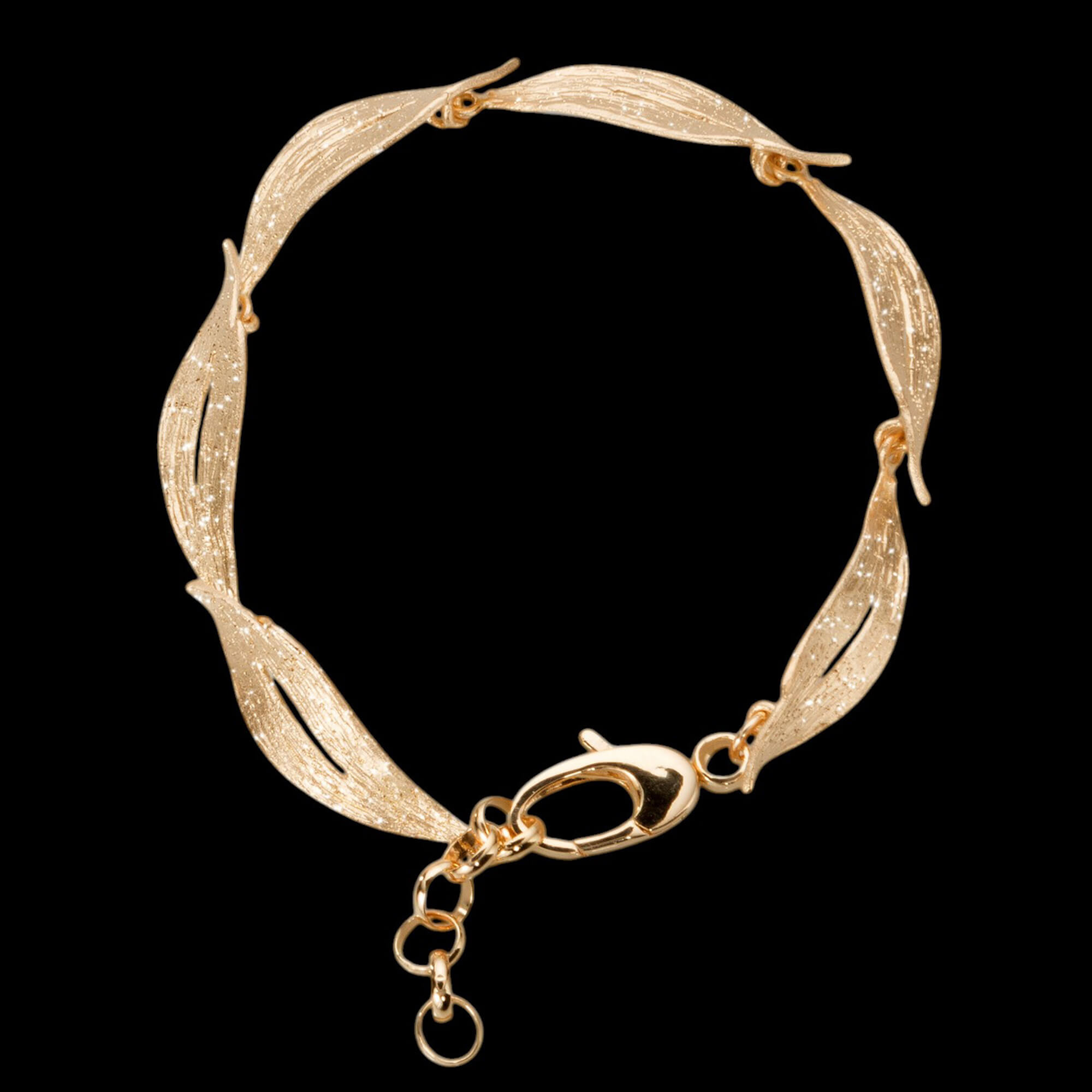Bracelet plaqué or en forme de feuille