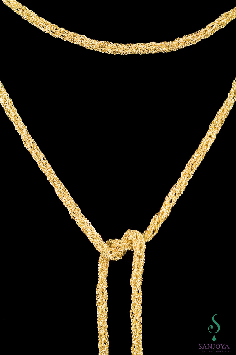 Thin gold plated scarf chain