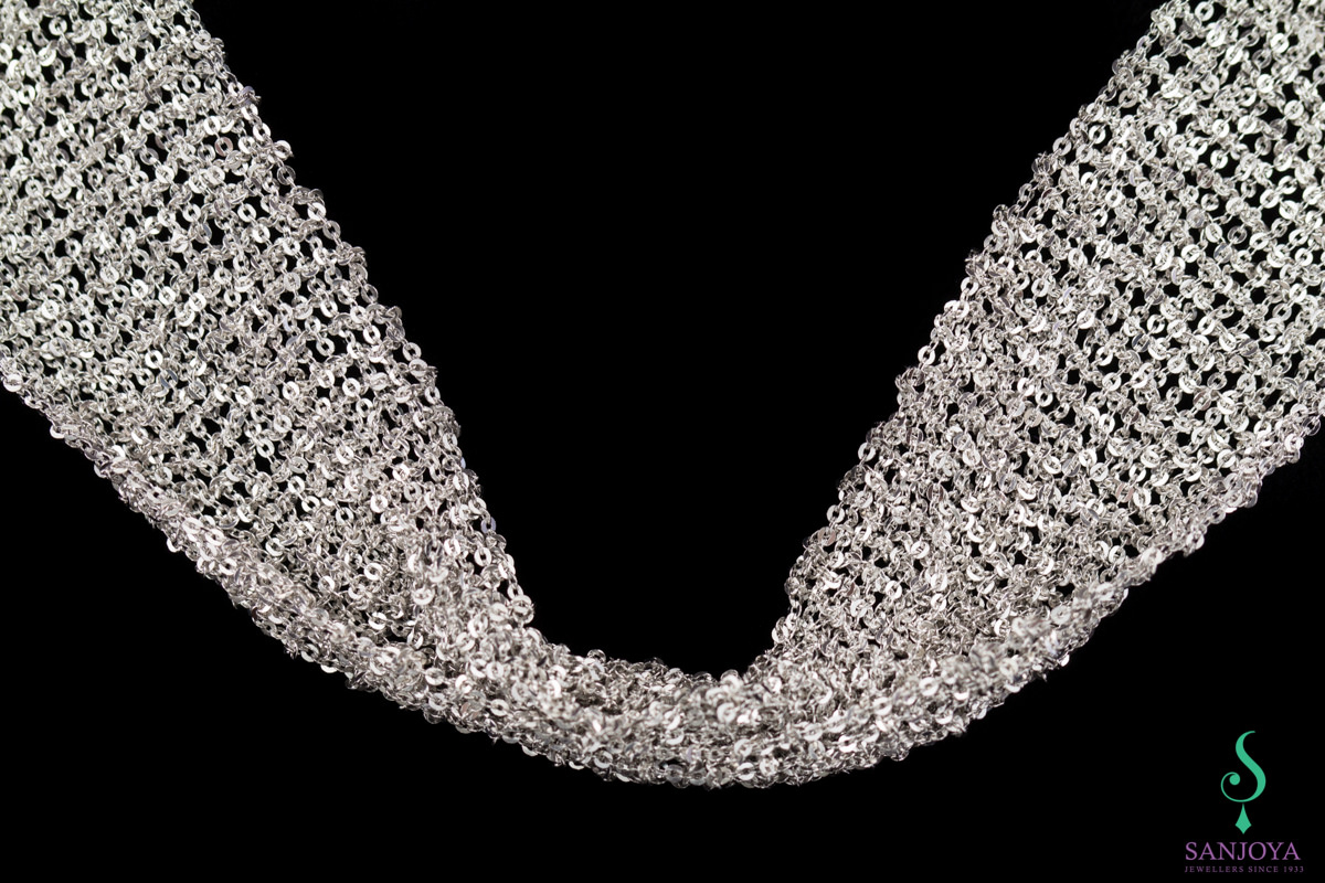 CLE0316021 - Ketting van verweven zilver