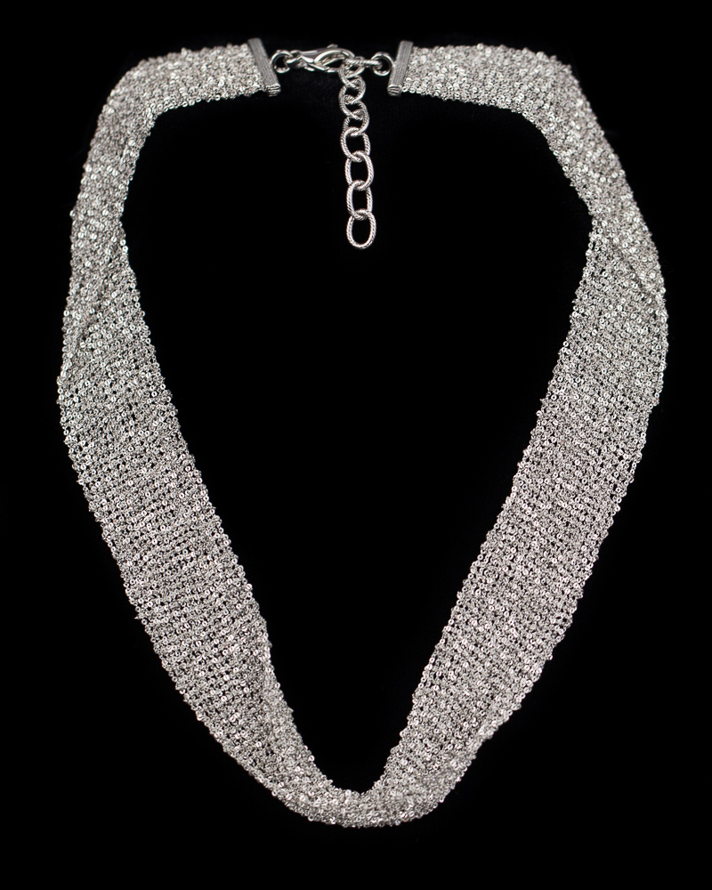 CLE0316021 - Ketting van verweven zilver