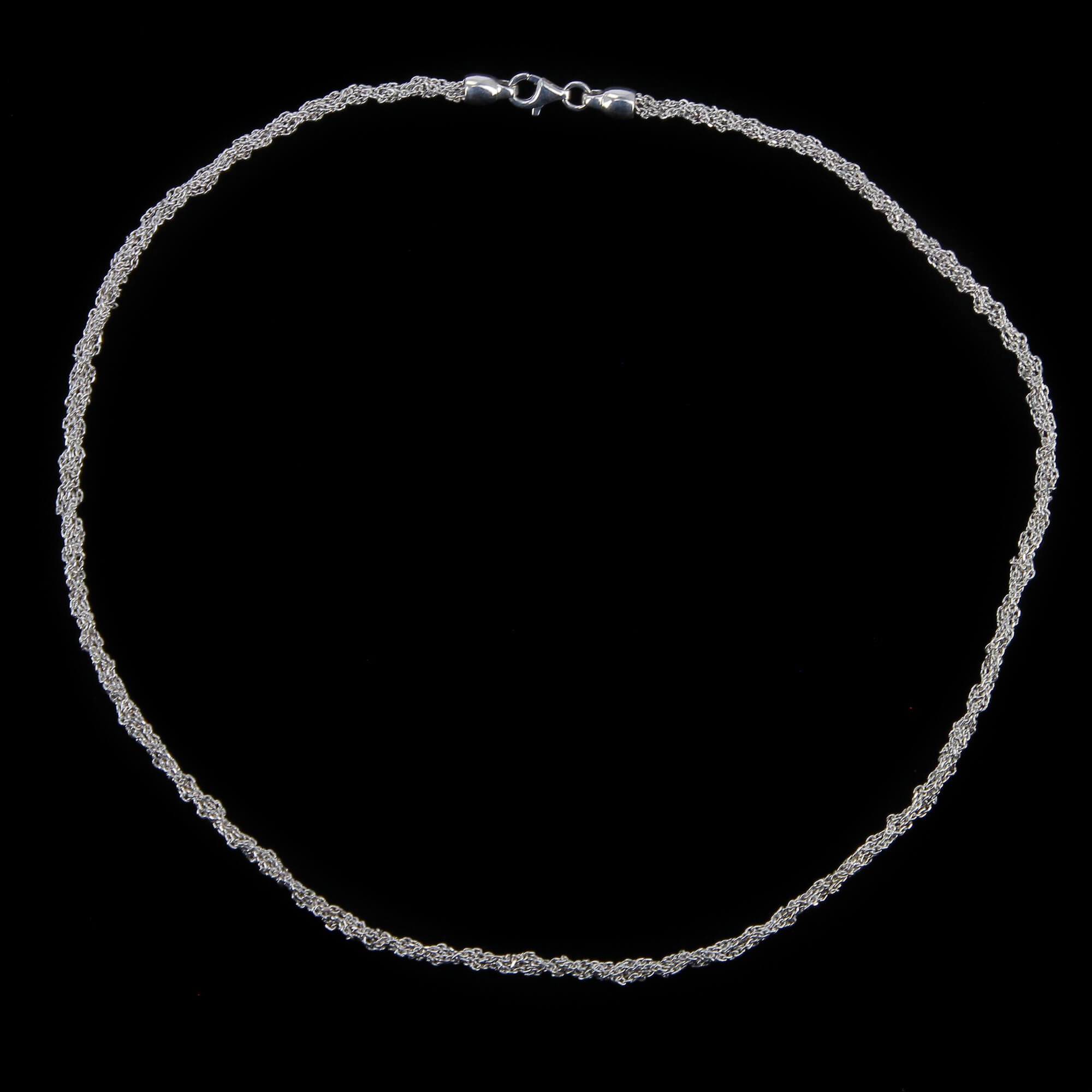 Short interwoven necklace from silver