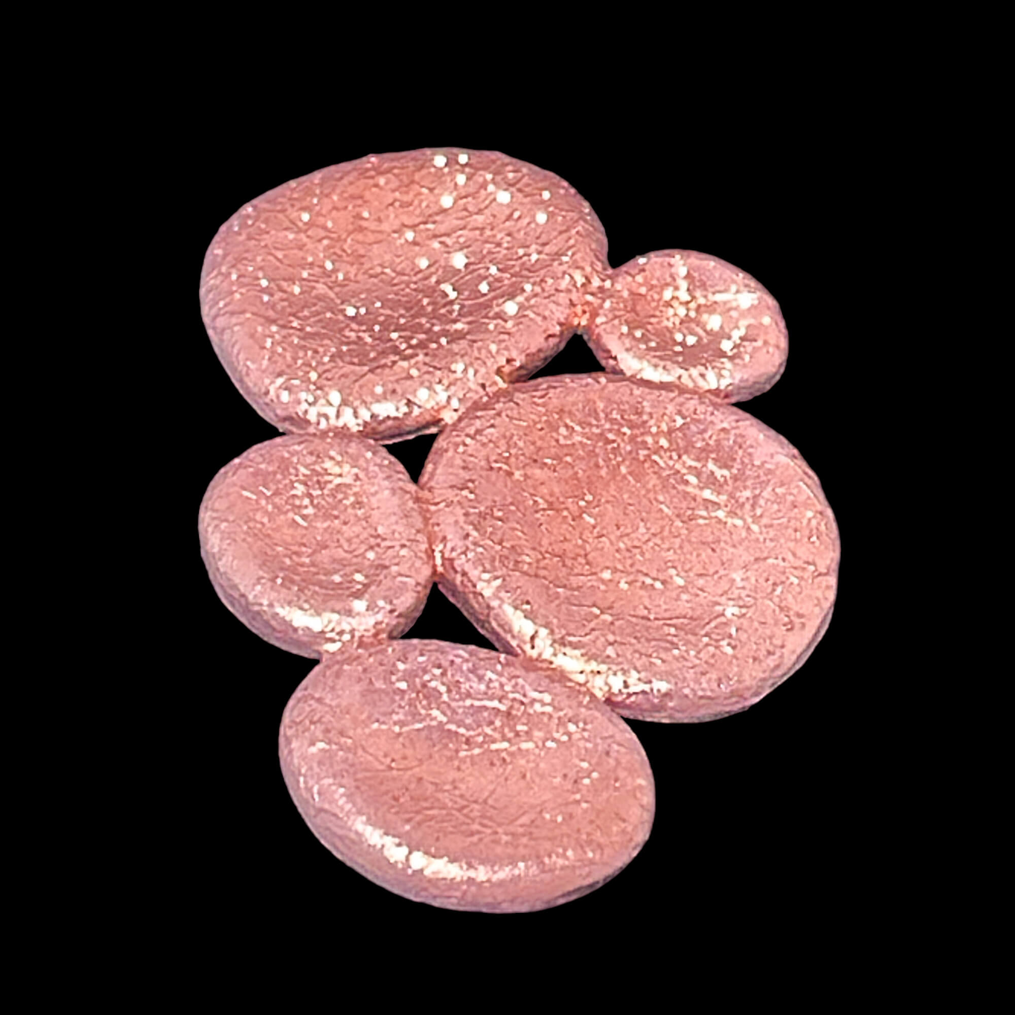 Rose oval-shaped pendant, diamond-plated