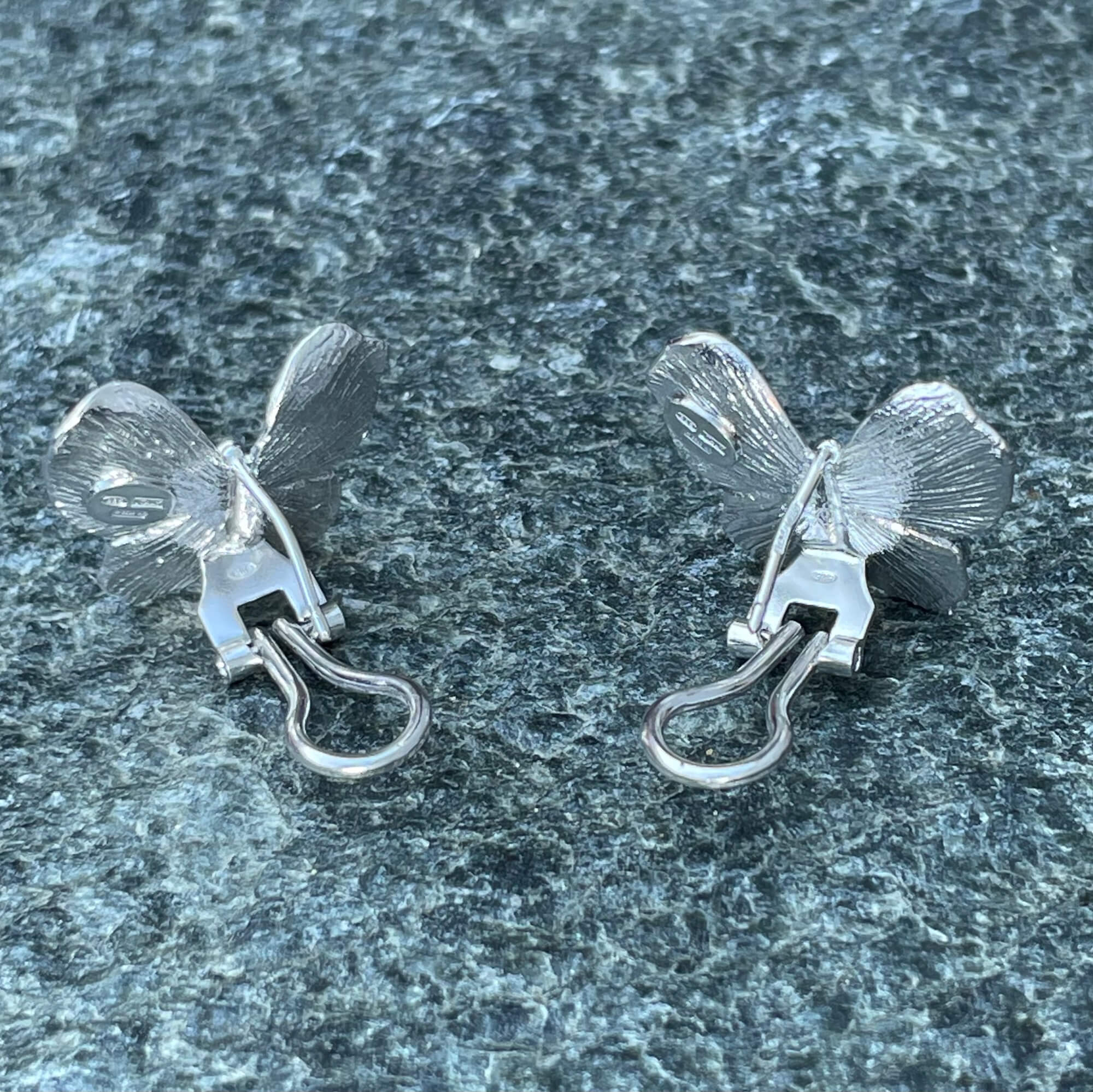 Silver larger butterfly earrings