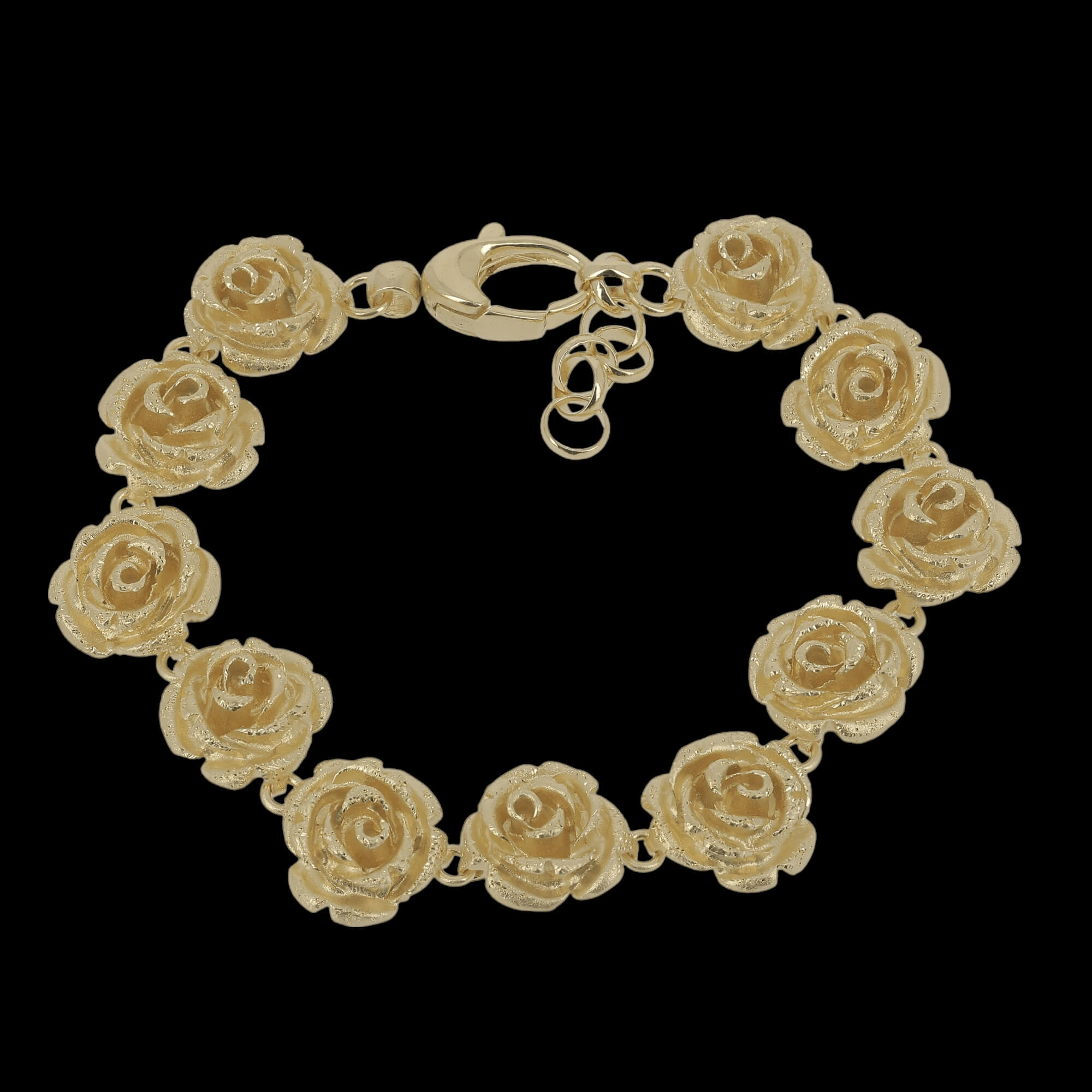 Bracelet fleur plaqué or