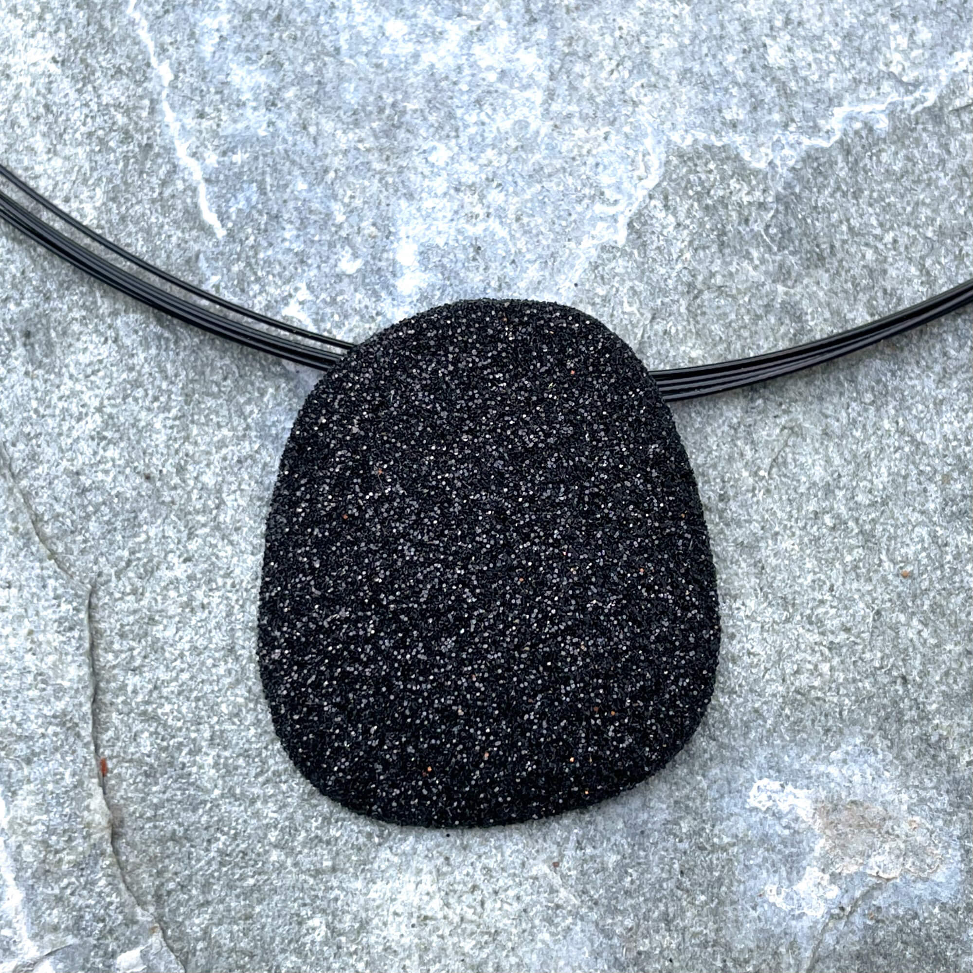 Black gorgeous pendant of silver