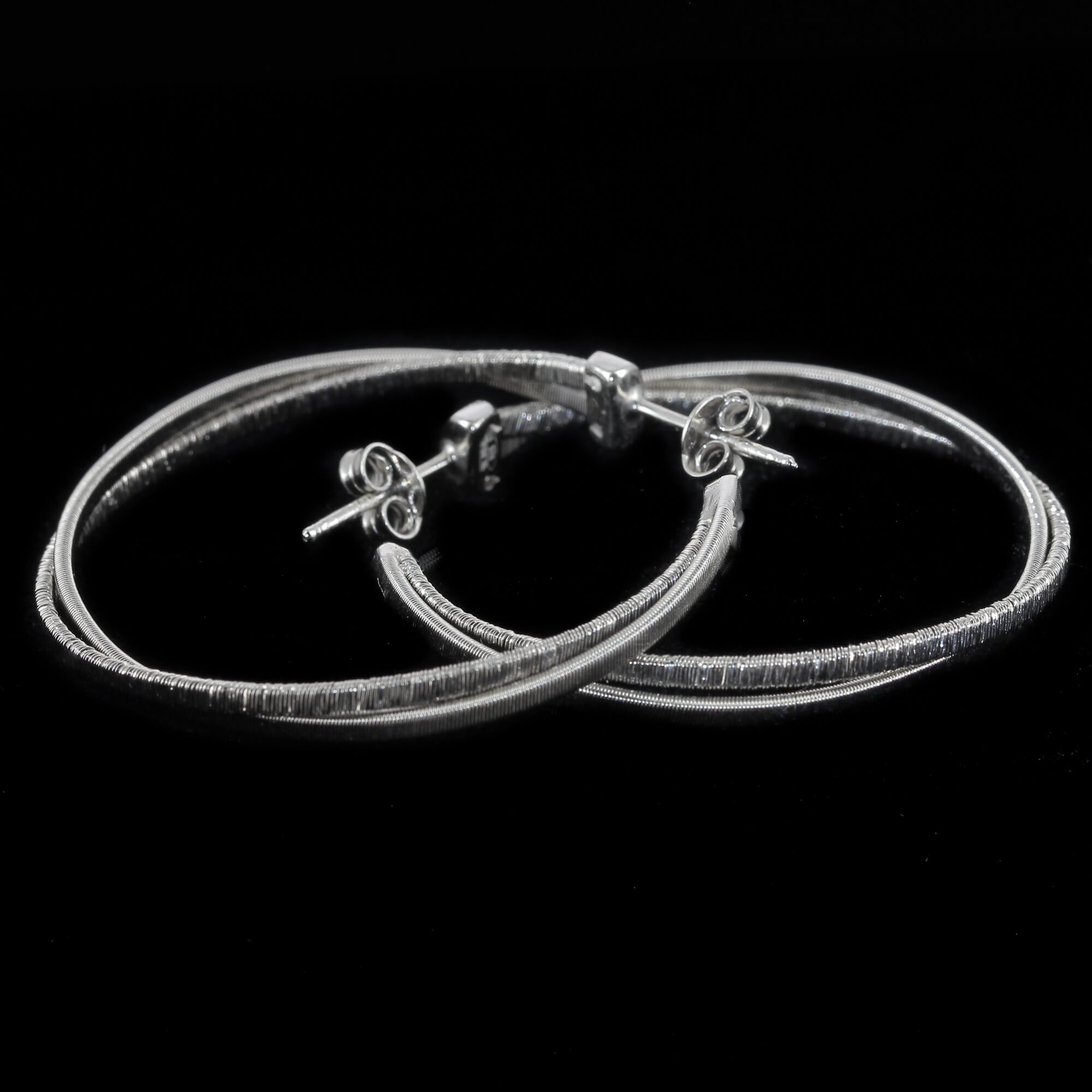 Large silver 2 rowing creoles