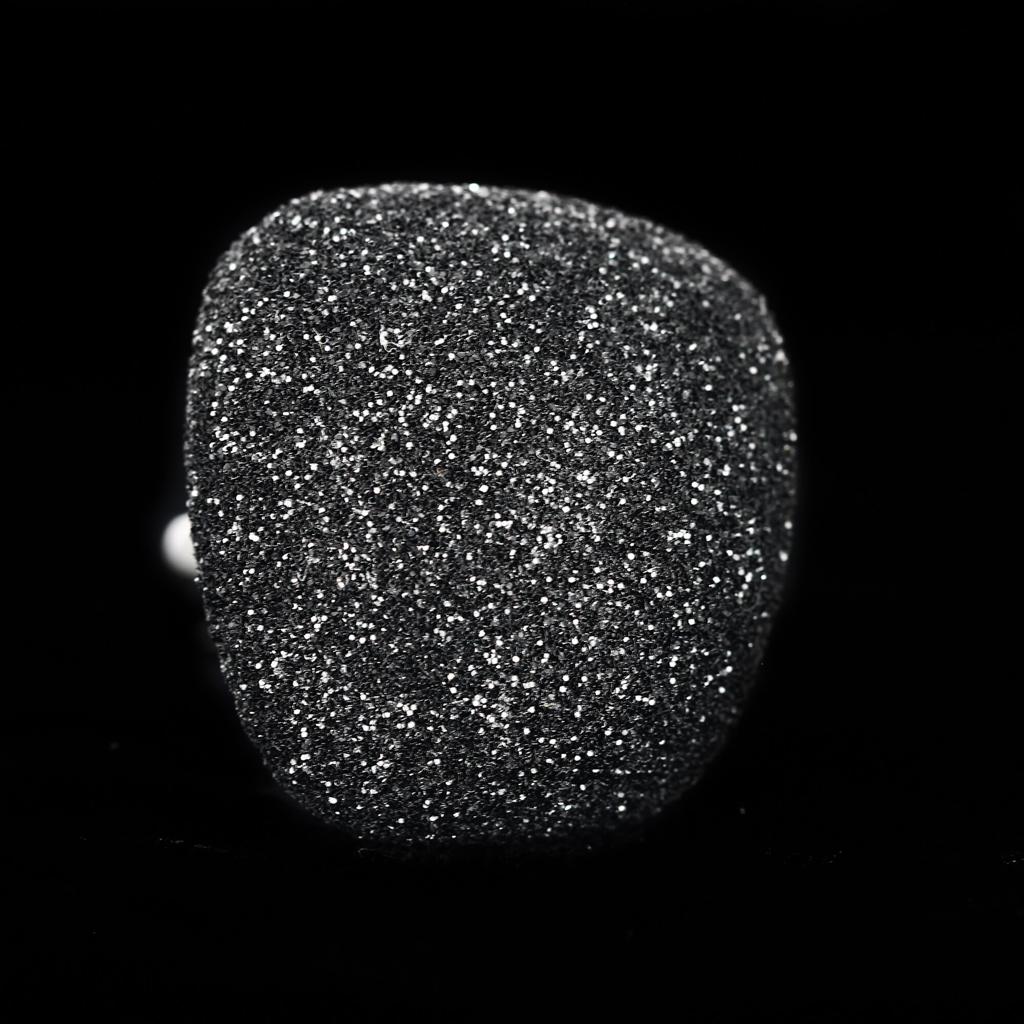 Schitterende zwarte ring van sterling zilver, one size