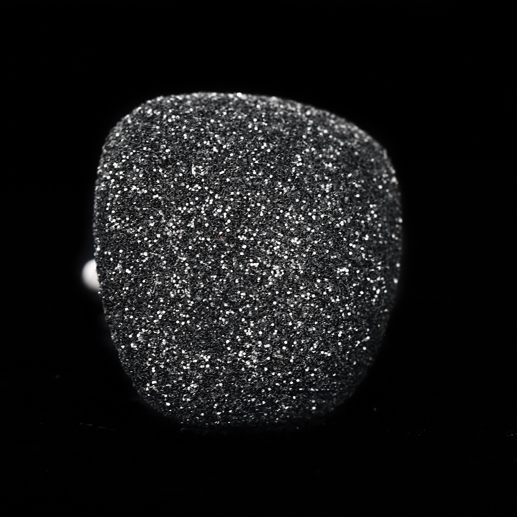 Wunderschöner schwarzer Ring aus Sterlingsilber, Einheitsgröße