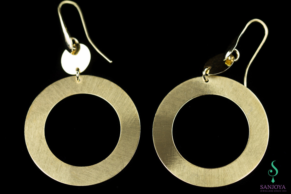 Plated earrings. pendant and roundish