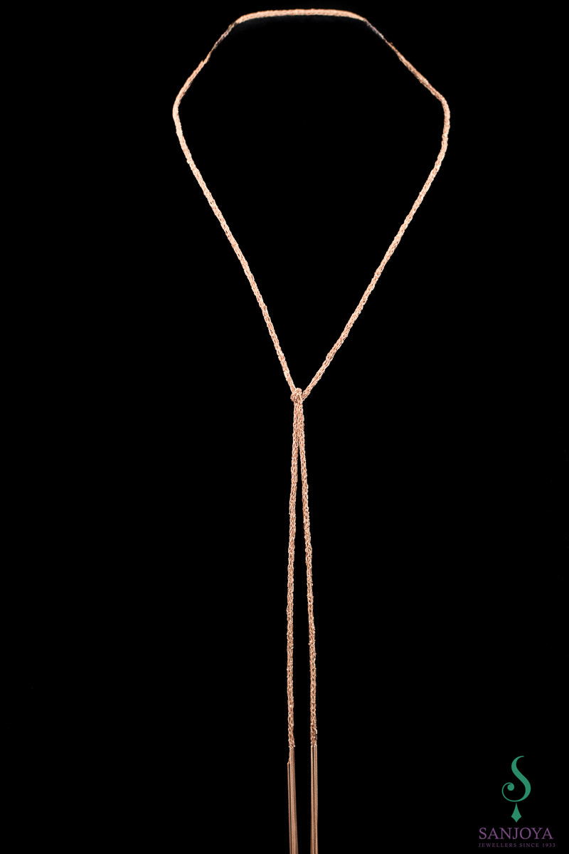 BIZ0318001 - Dunne zilveren rosé sjaalketting