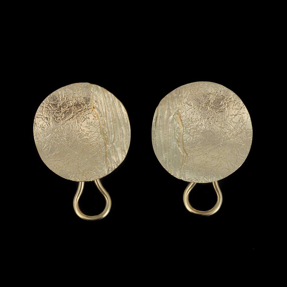 Goldplated, round and diamond cut earrings