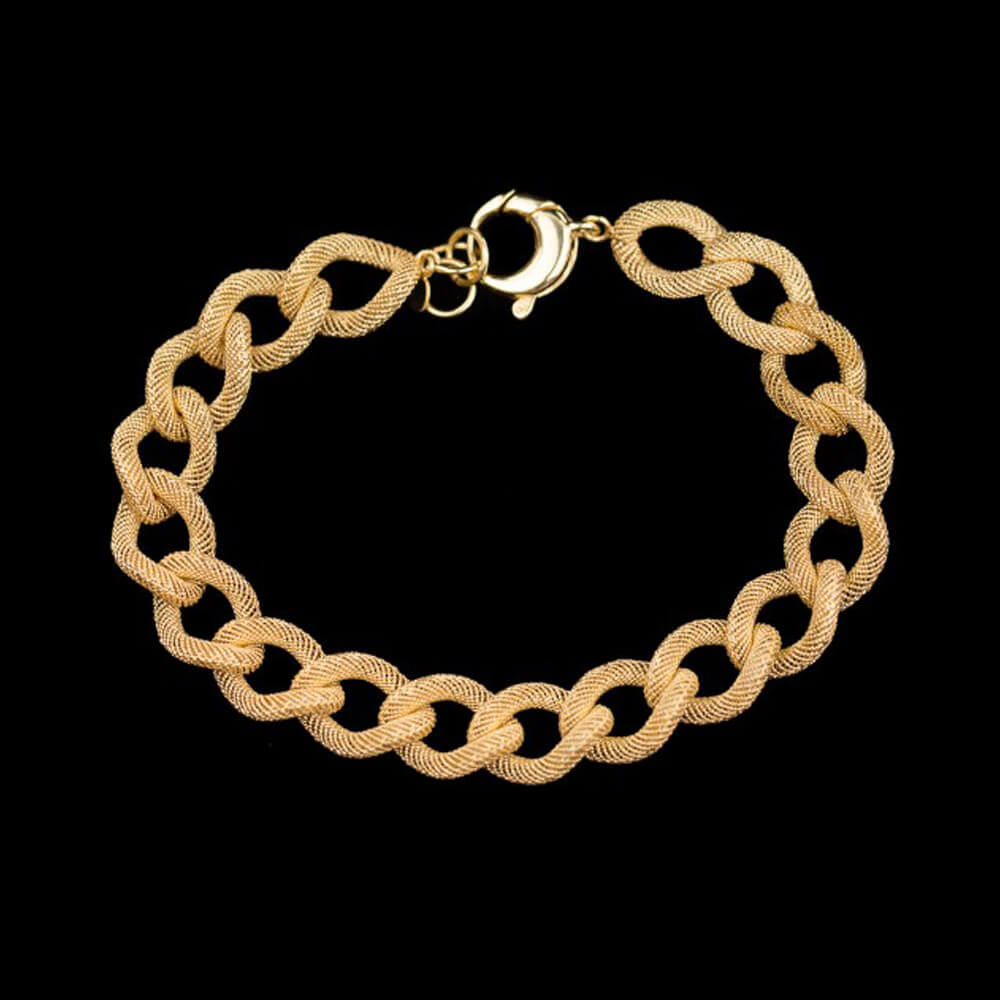 Narrow gold-plated switch bracelet with beautiful transparent pattern