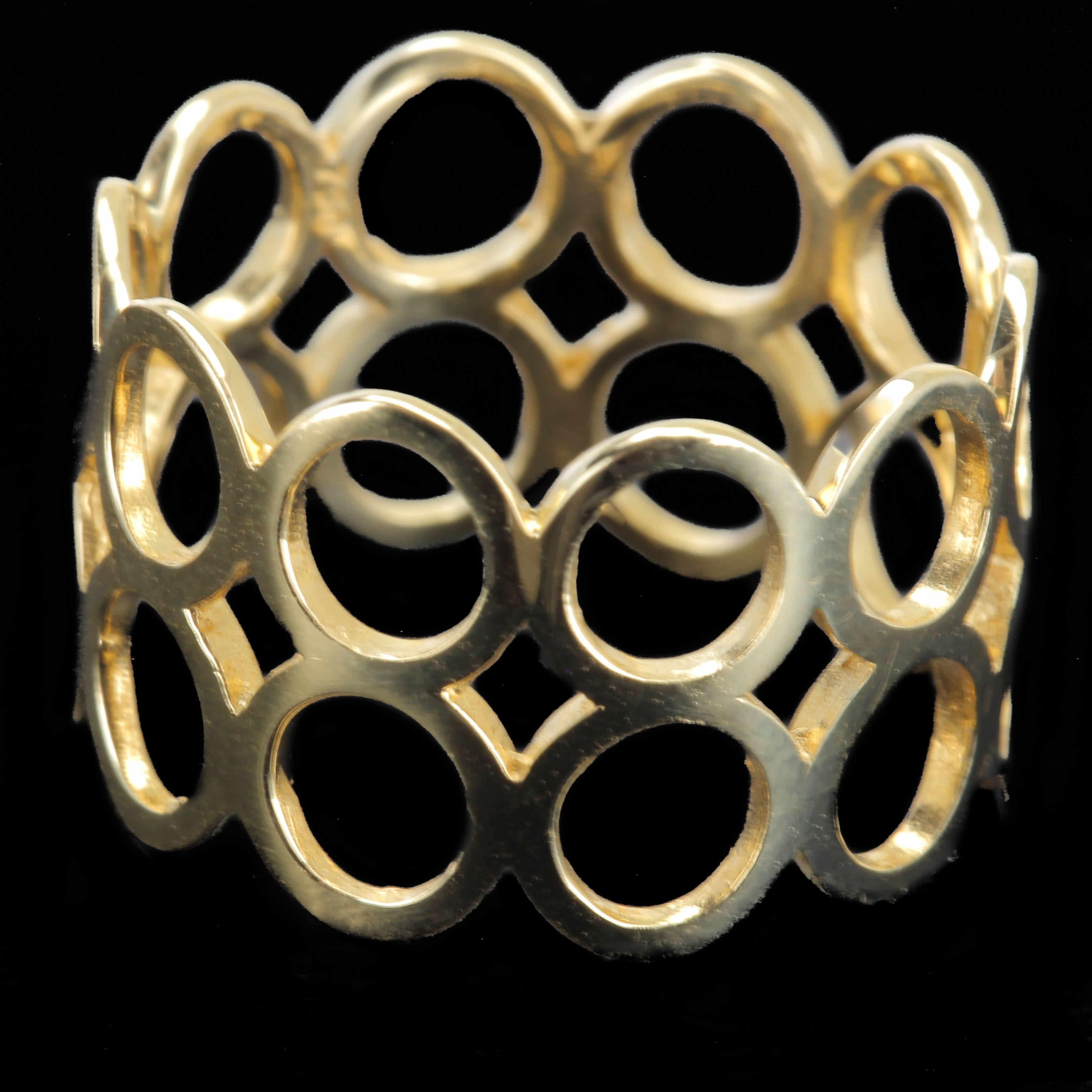 Golden ring with circles, 18kt