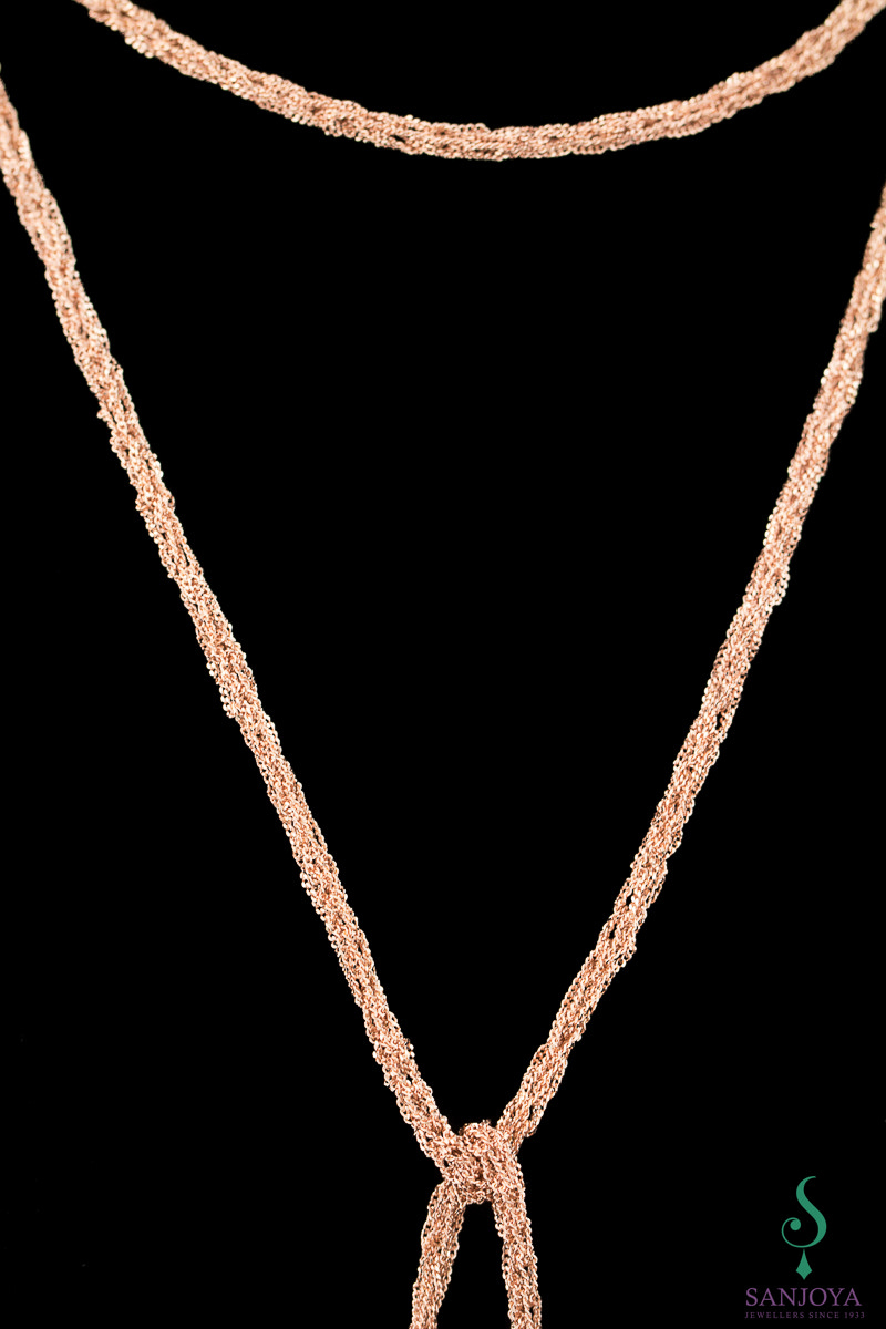 BIZ0318001 - Dunne zilveren rosé sjaalketting