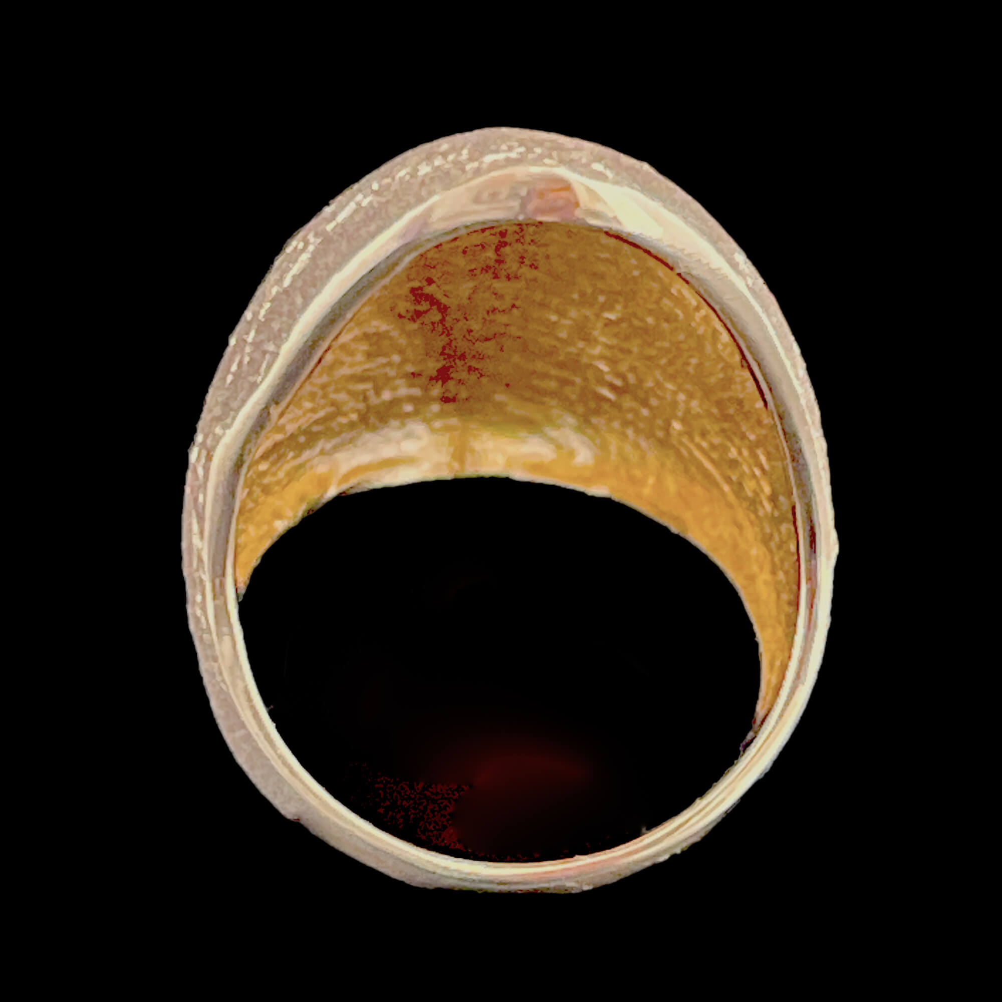 Gold plated and polished oblong ring