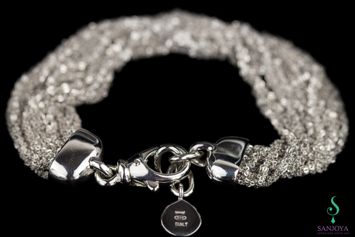Silver bracelet. multiple rows