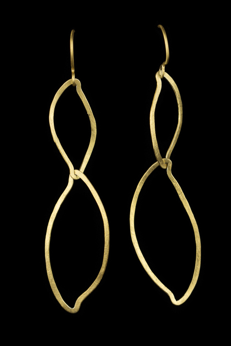 Gold plated open chain earrings