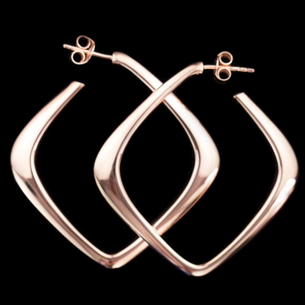 Rose gold square earrings