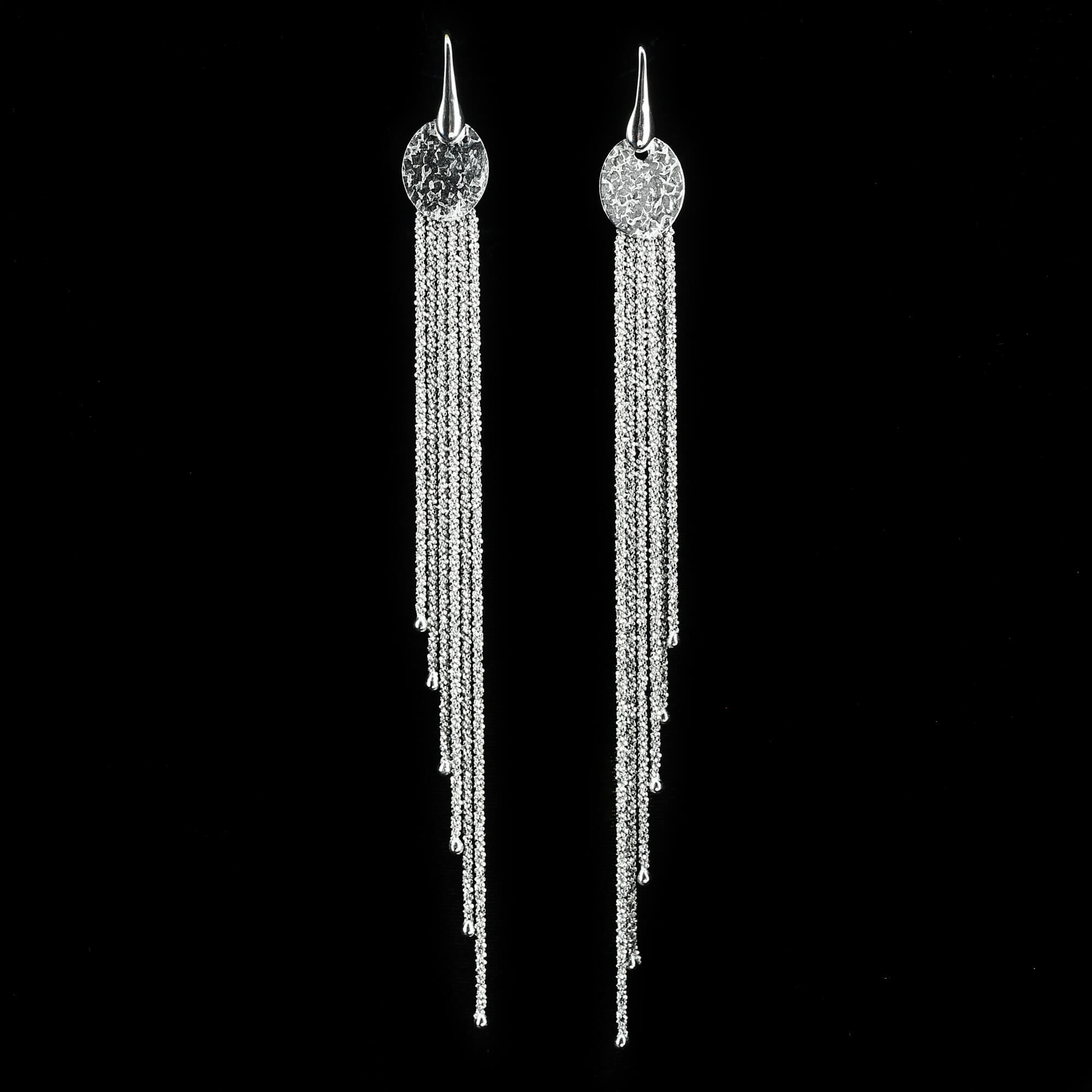 Sanjoya earrings, silver and long