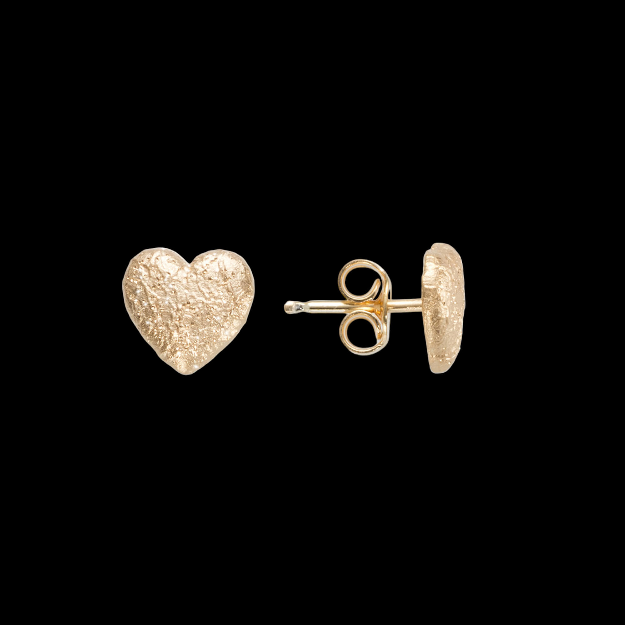 Mini gilt hearts earrings