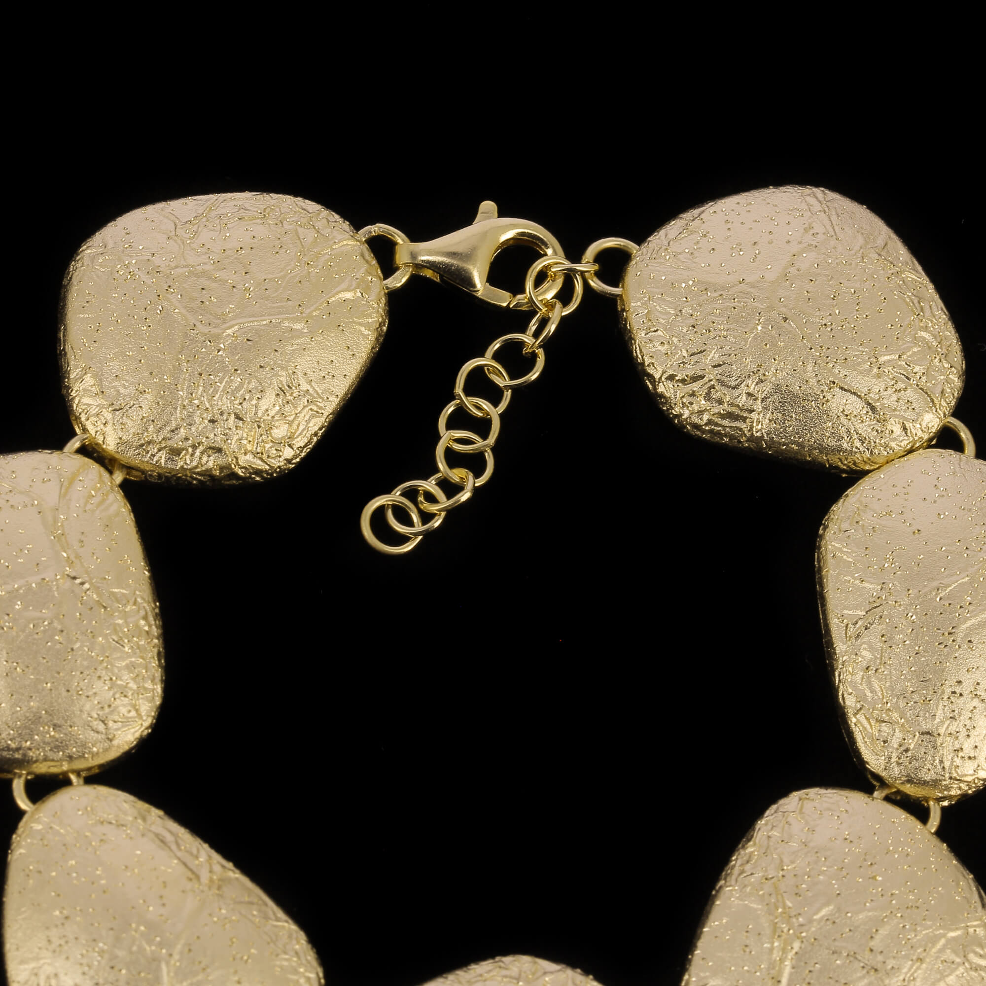 Gold-plated and diamond bracelet with coffee bean design