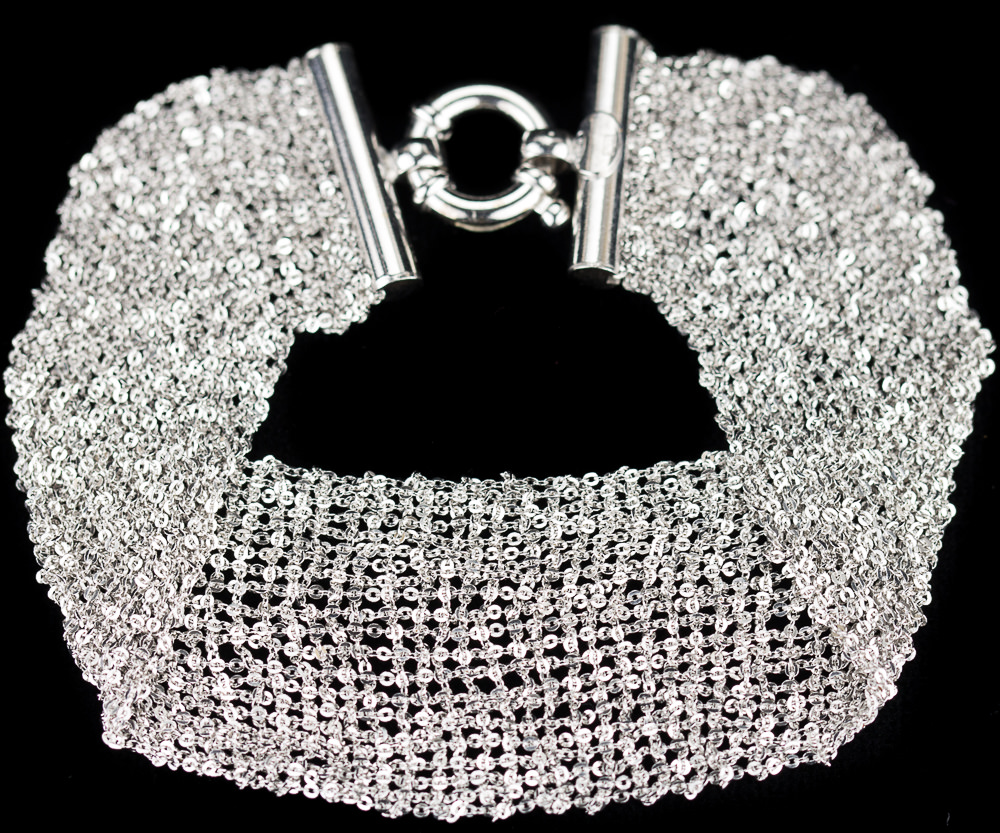 CR0915001 - Zilveren armband van meerdere kettinkjes/brede versie
