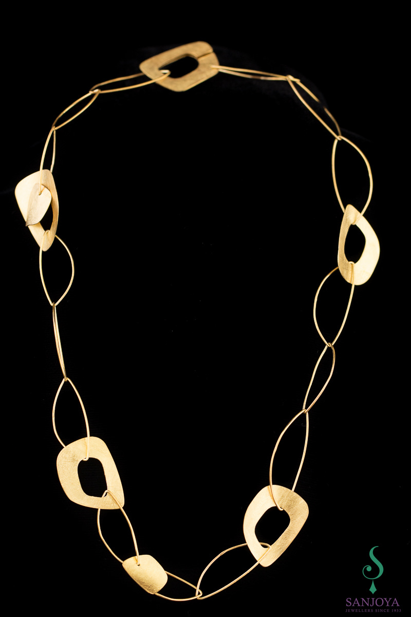 Gold plated silver chain with matted open links