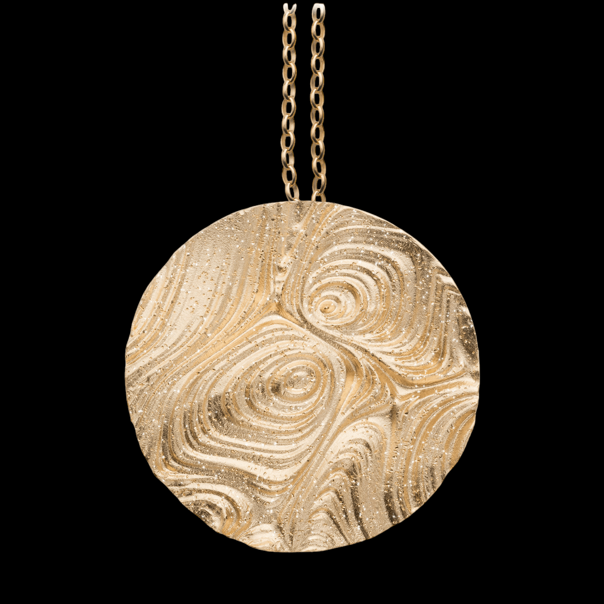 Small round gold plated pendant