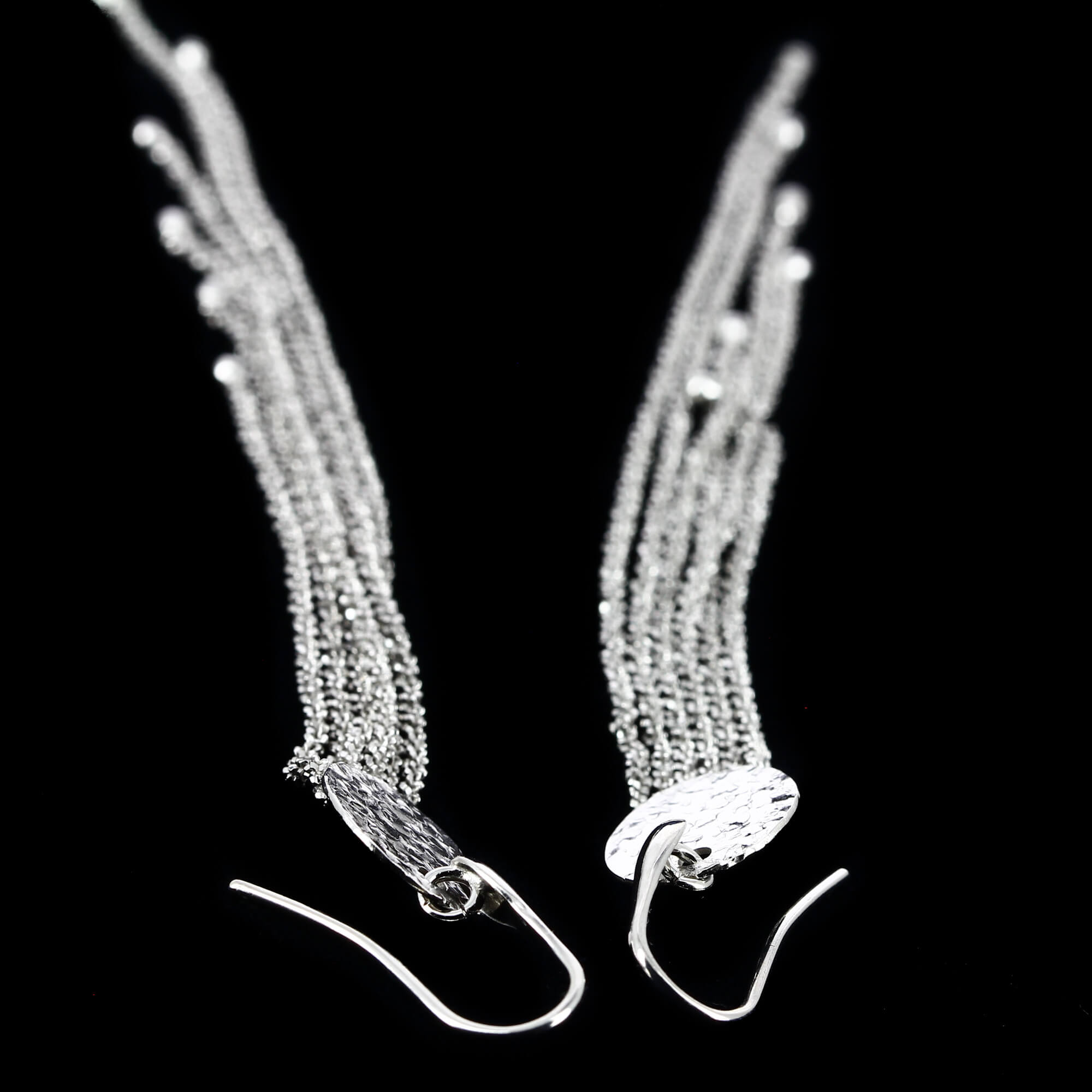 Sanjoya earrings, silver and long with hook