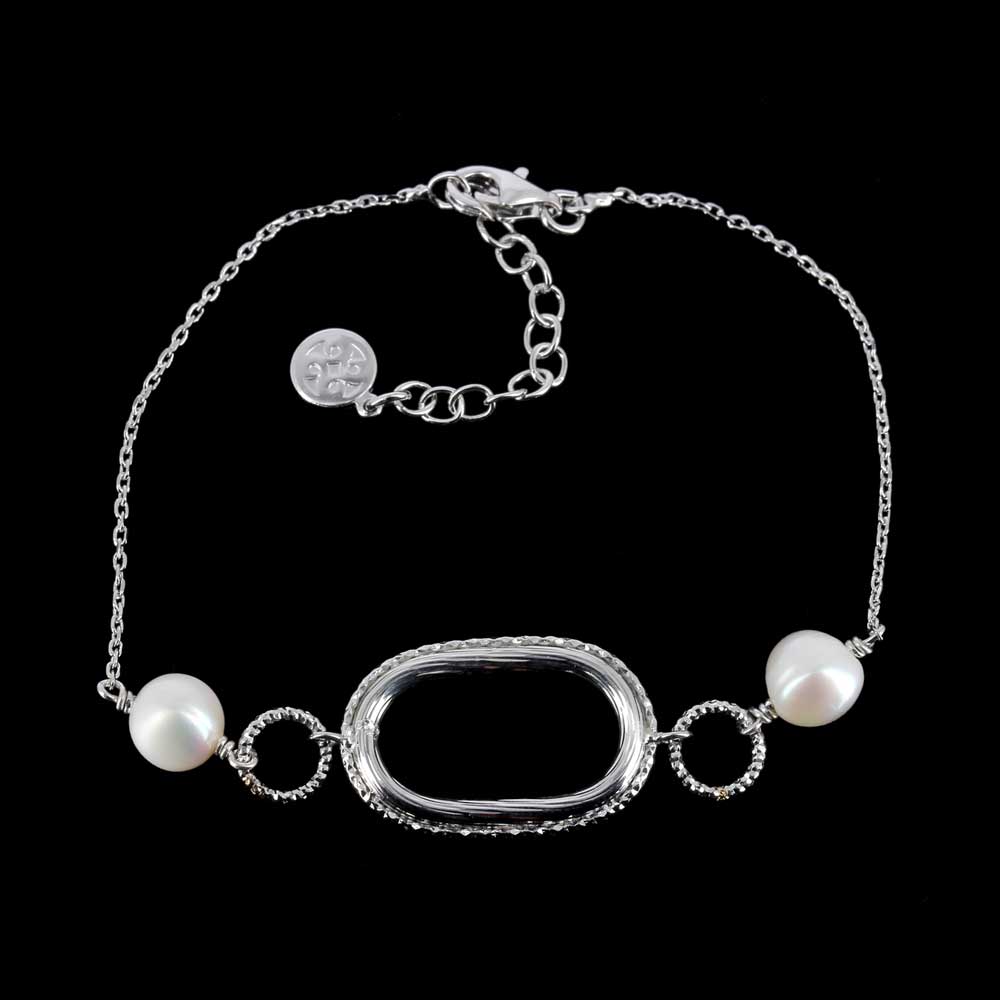 Cute and refined pearl bracelet of sterling silver