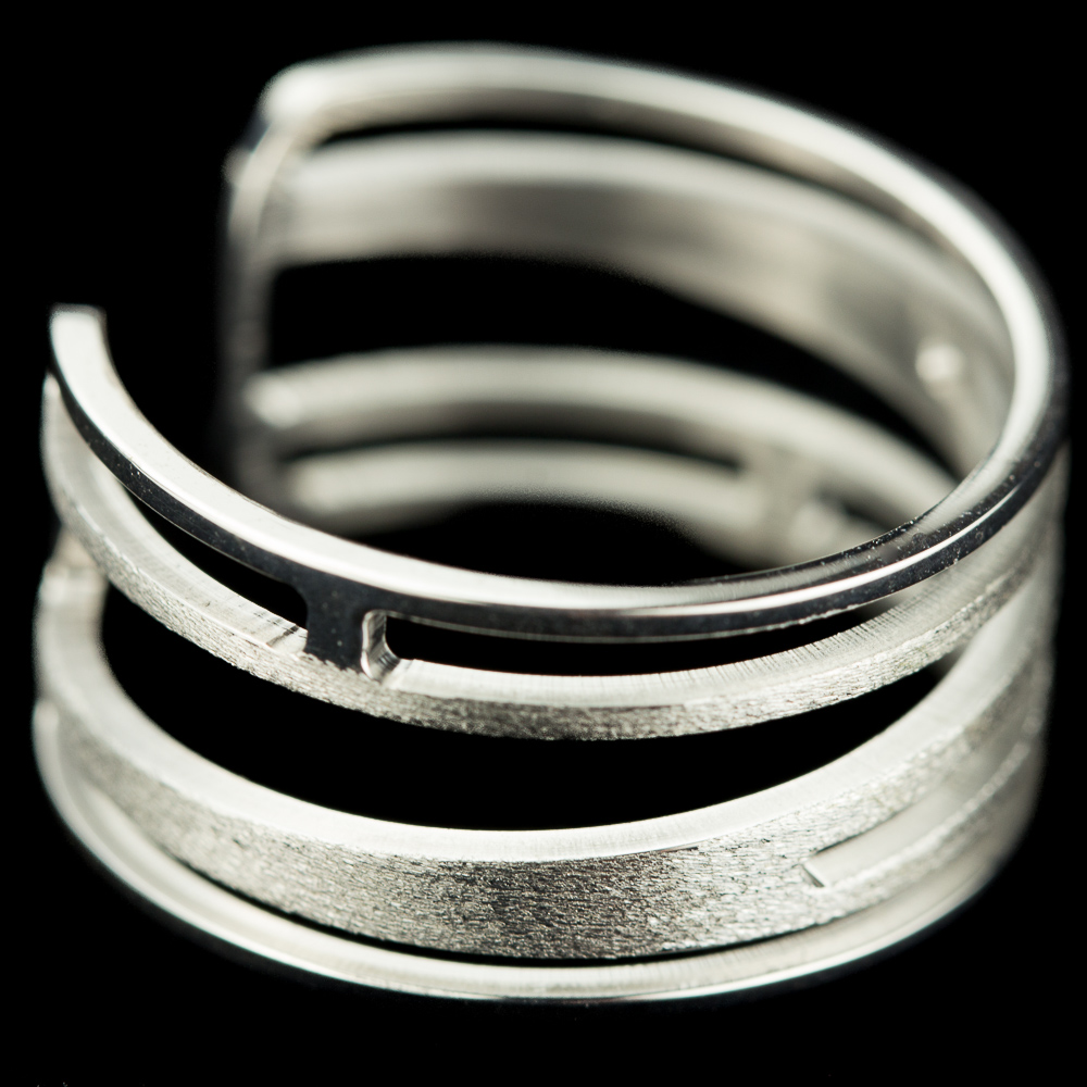 Open silver ring