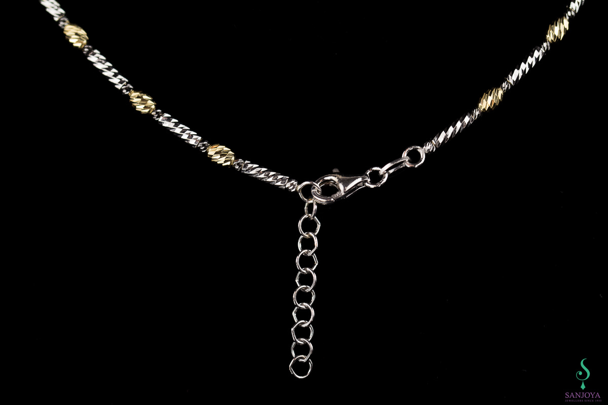Italian necklace sterling silver, gold 