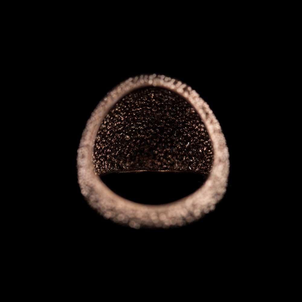 EK1117007 - Bolvormige charmante ring van bruin zilver