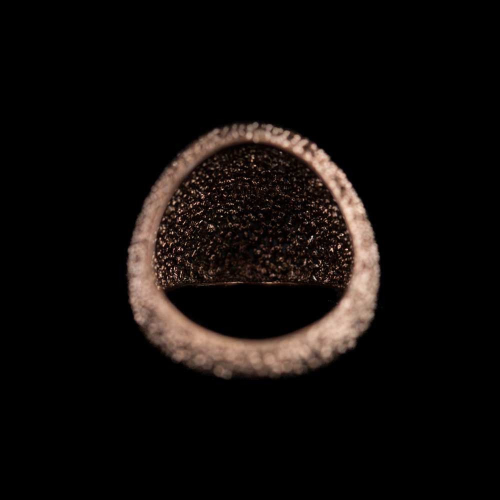 Spherical charming ring of brown silver