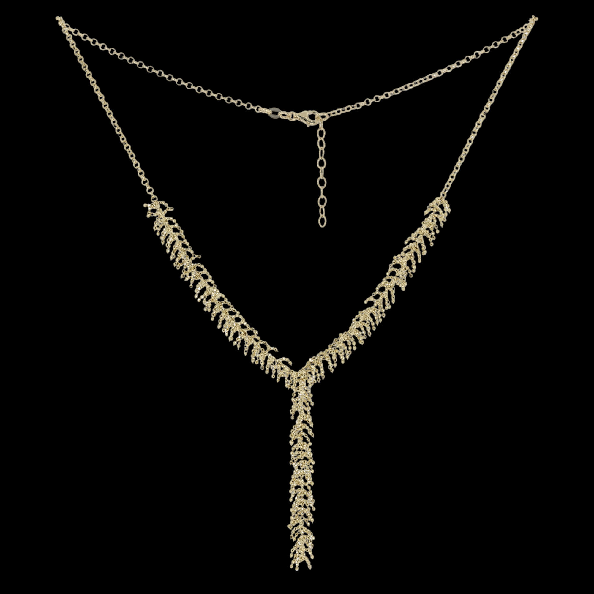 Chic necklace with refined branches of 18kt gold