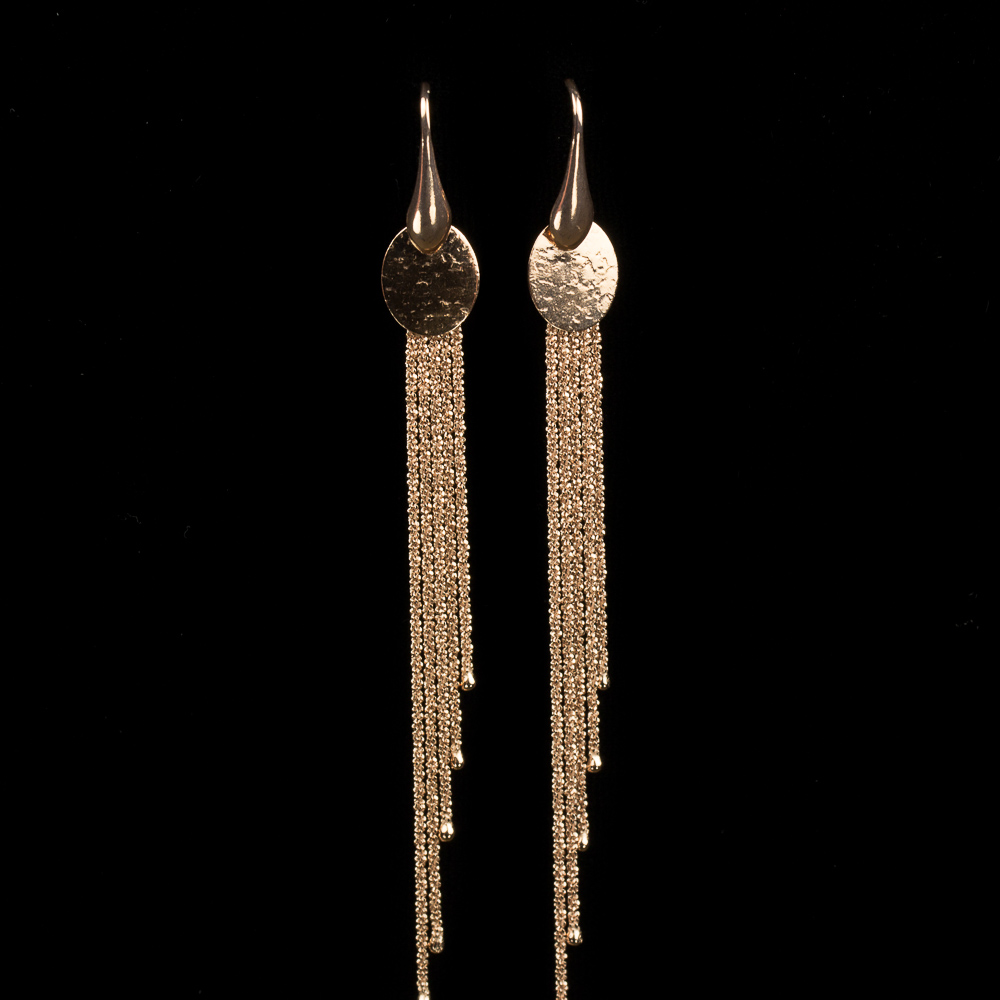 Sanjoya earrings. silver rosé and long