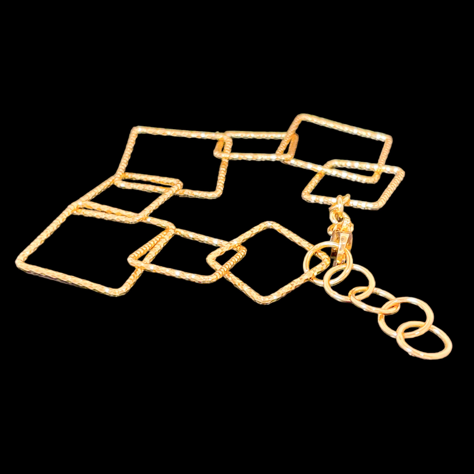 Bracelet plaqué or avec carrés ouverts