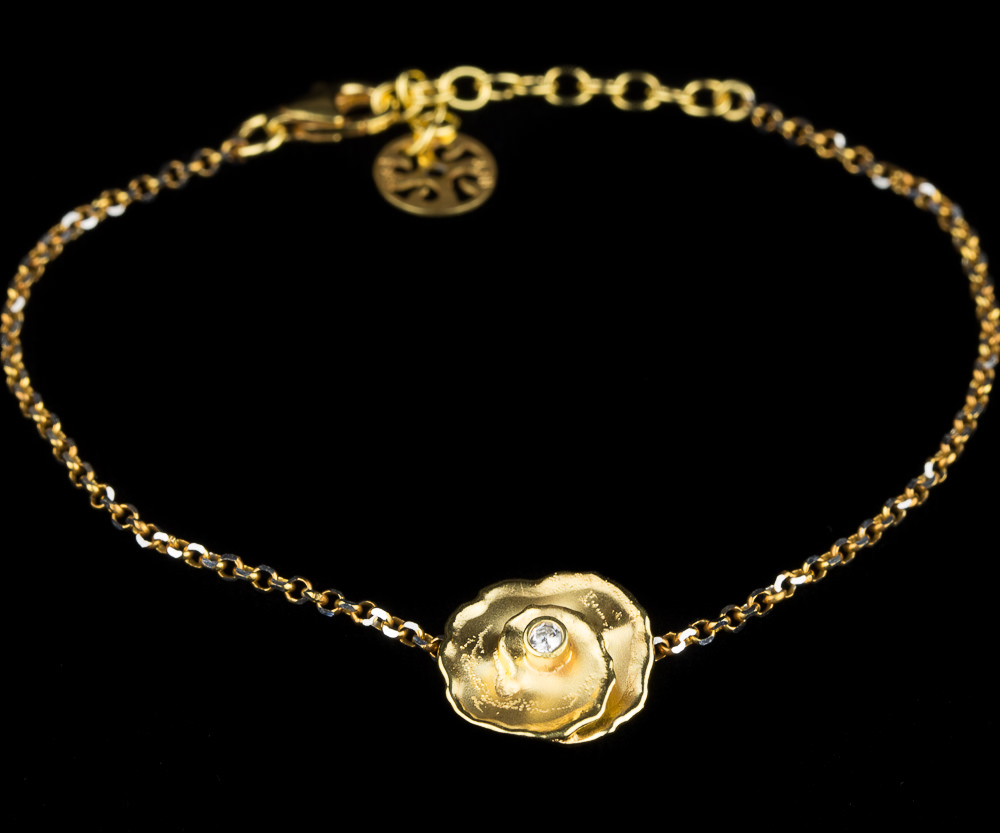 Yellow silver flower bracelet