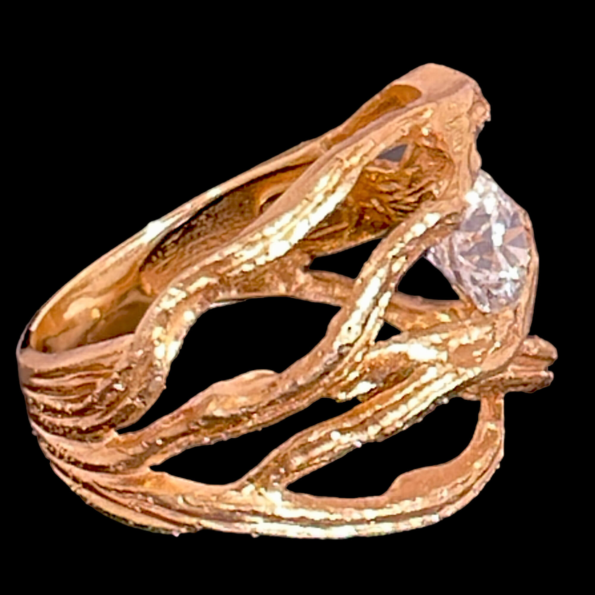 Magnificent gold ring of 18kt with a lab diamond