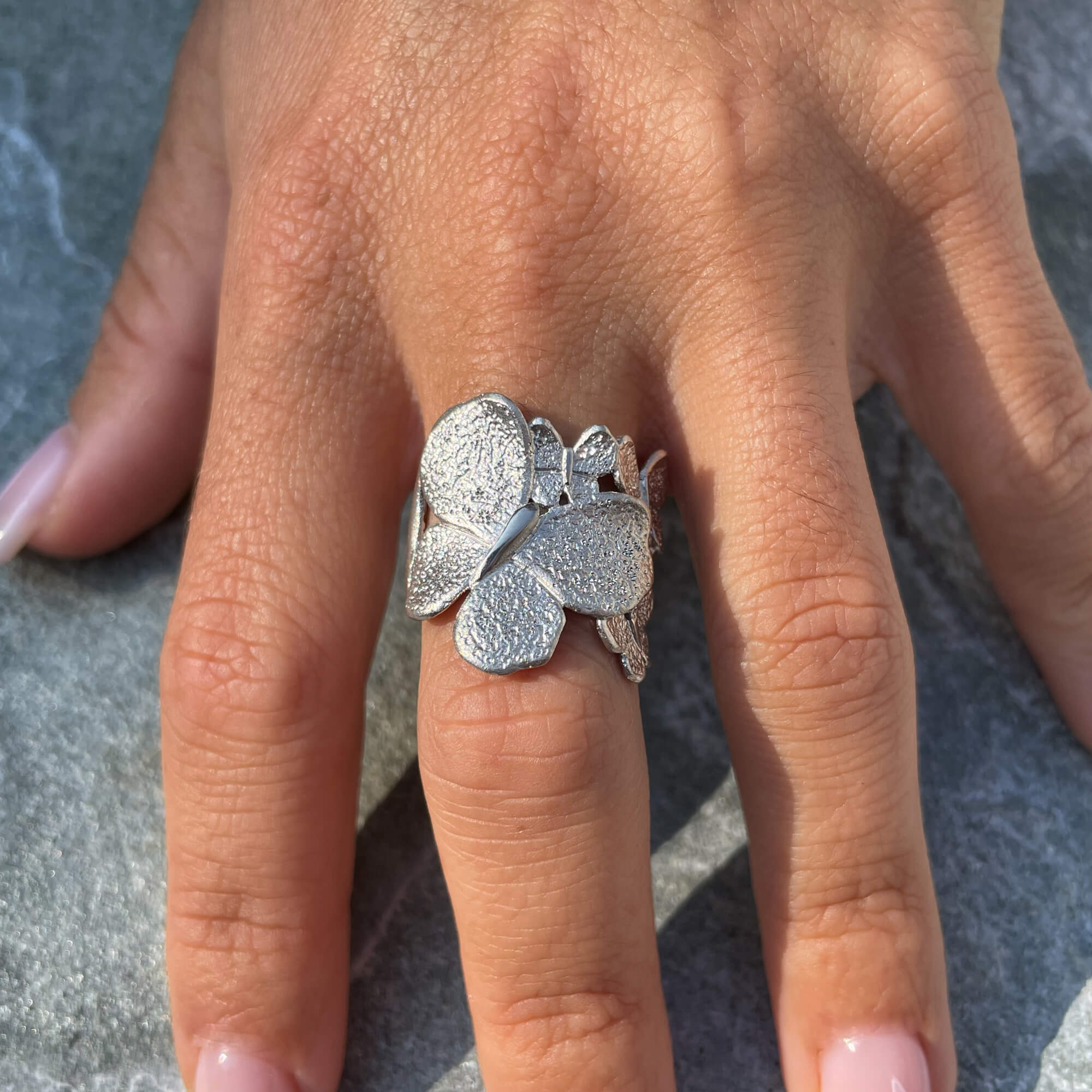 Petite bague papillon en argent