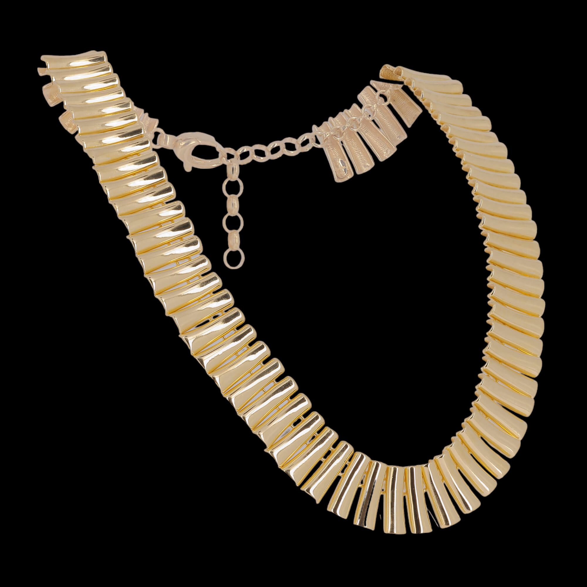 Gold plated and polished bar necklace