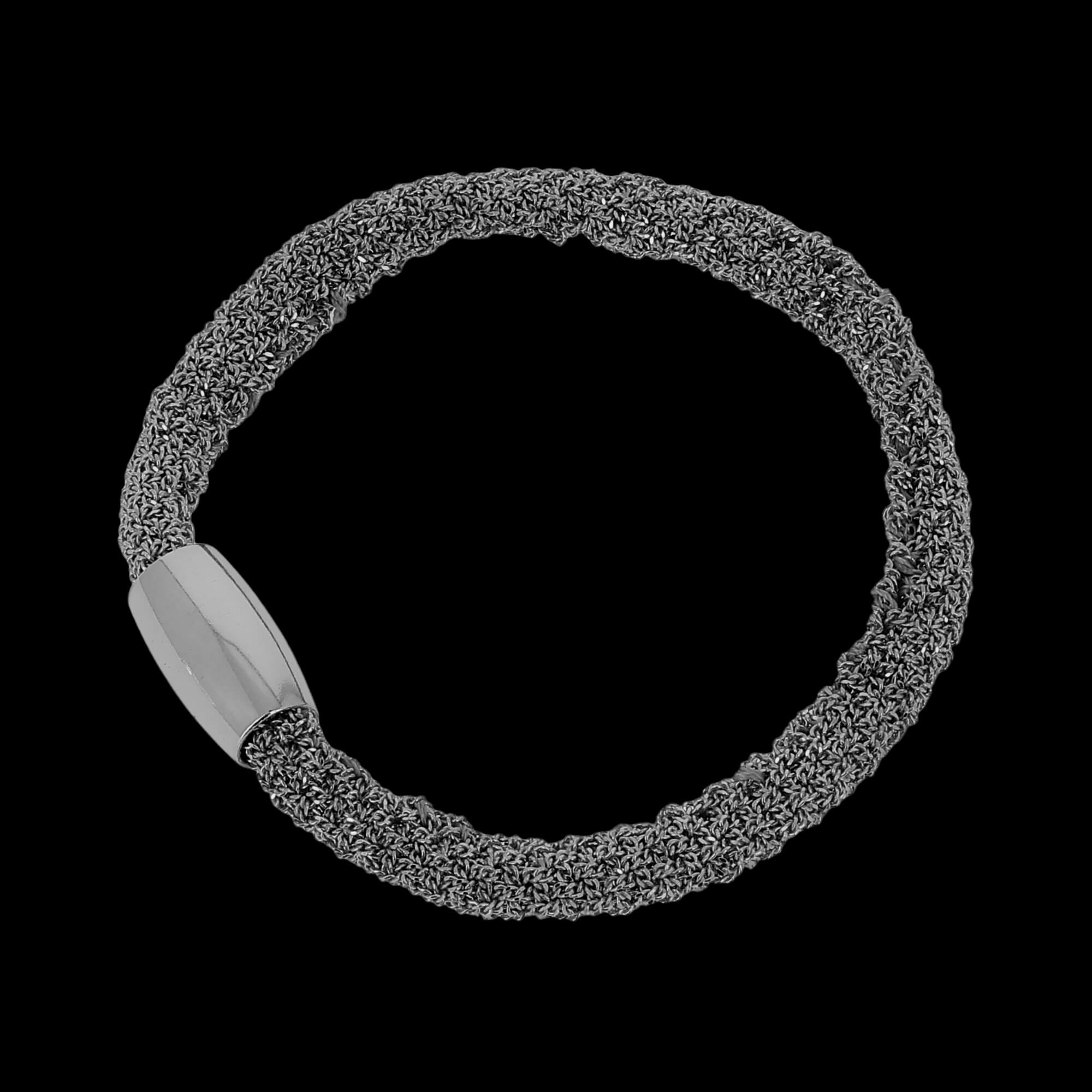 Gray wider silver interwoven bracelet